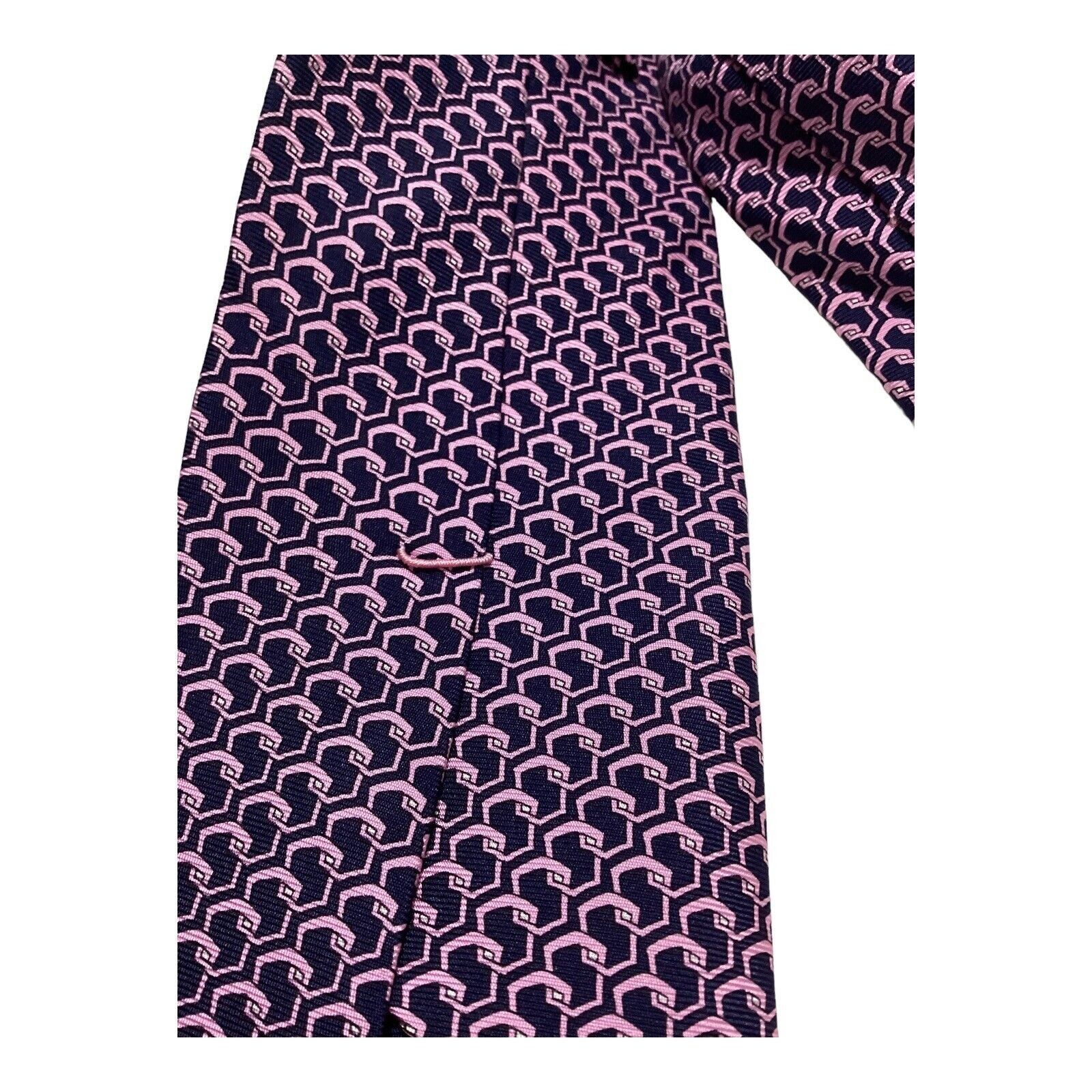 Patek Philippe PATEK PHILIPPE Blue Pink Geometric Luxury Designer Silk Tie Size ONE SIZE - 6 Thumbnail