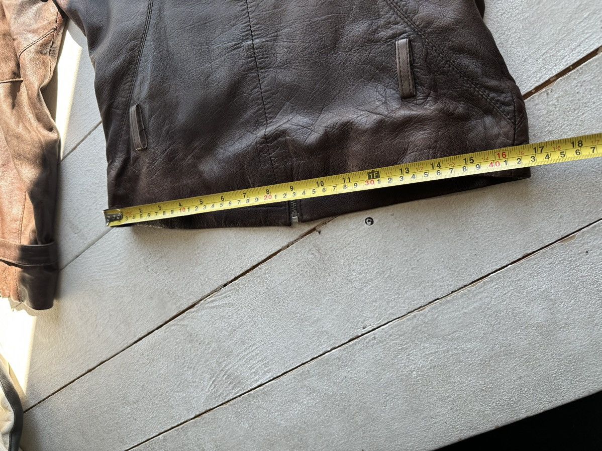 Other 🚨Y2K RICK OWENS TYPE DIRTY SLIM FIT ZIP LEATHER JACKET Size XS / US 0-2 / IT 36-38 - 16 Thumbnail
