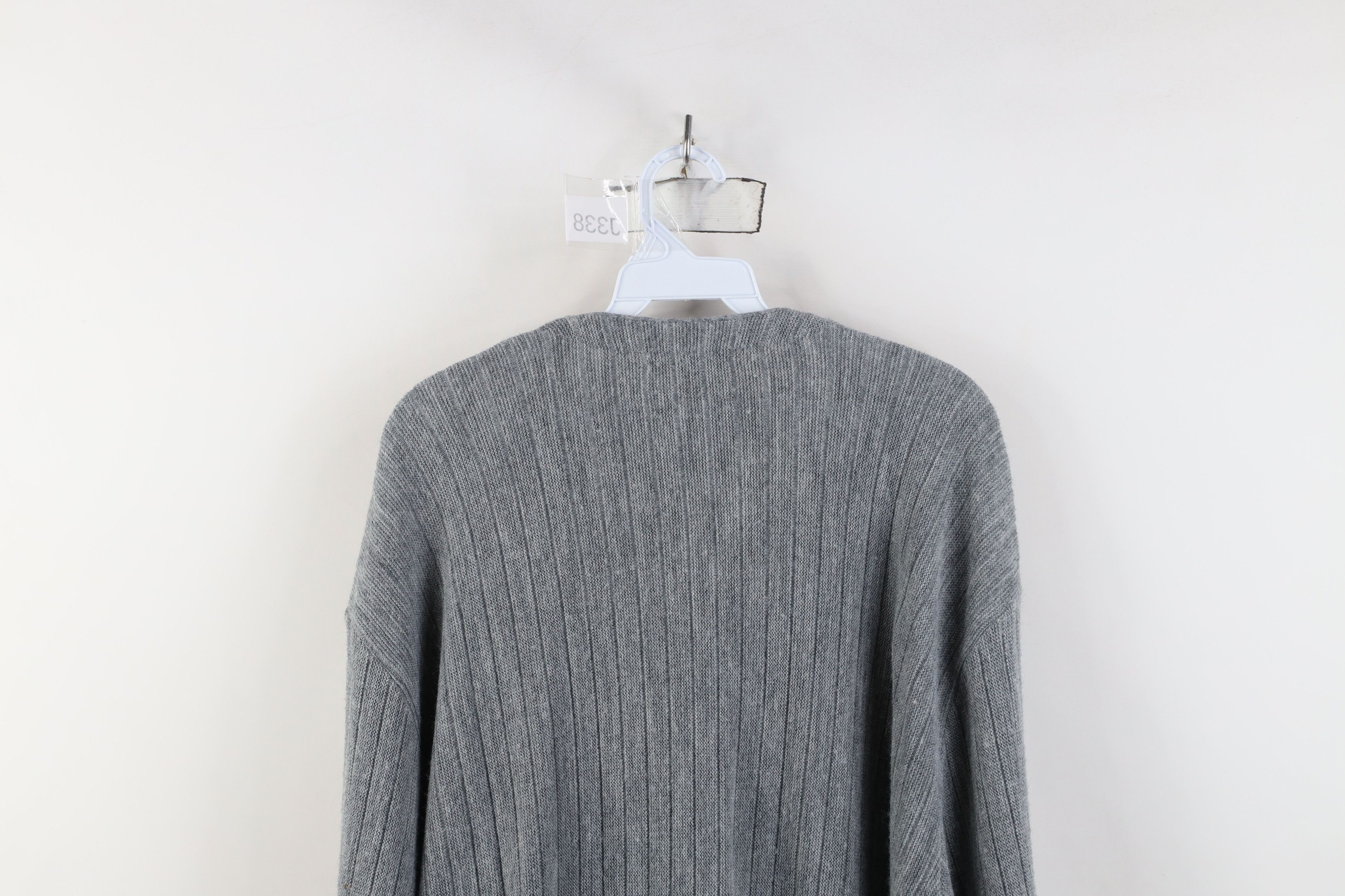 Vintage Vintage 70s Streetwear Ribbed Knit Cardigan Sweater Gray USA Size US XL / EU 56 / 4 - 12 Thumbnail