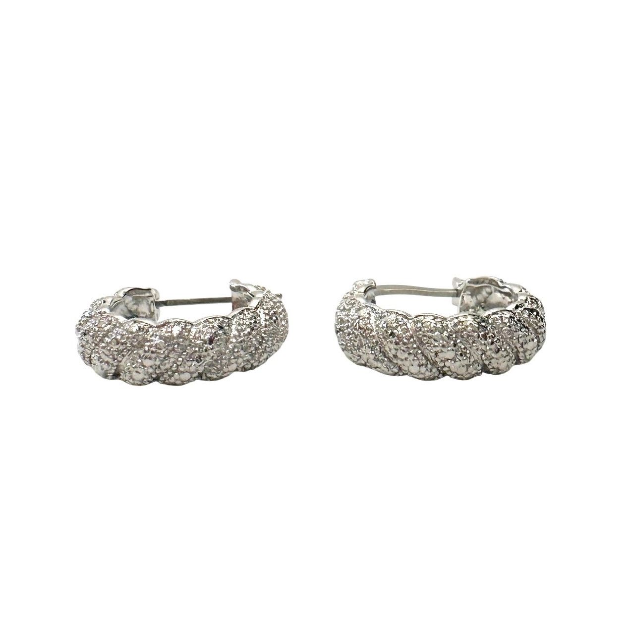 Other Holsted Jewelers Rhodium Plated Detailed Hoop Earrings Size ONE SIZE - 6 Thumbnail
