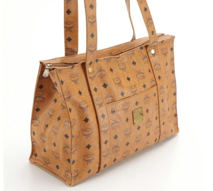 MCM MCM Shoulder Tote in Cognac Visetos Coated Canvas – Vintage Size ONE SIZE - 3 Thumbnail