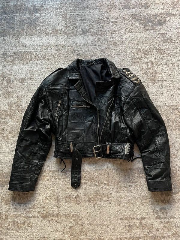 Dr. Martens C&AxDr. Martins Vintage 1980s Leather Biker Jacket Sz 2 / XS Size XS / US 0-2 / IT 36-38 - 2 Thumbnail