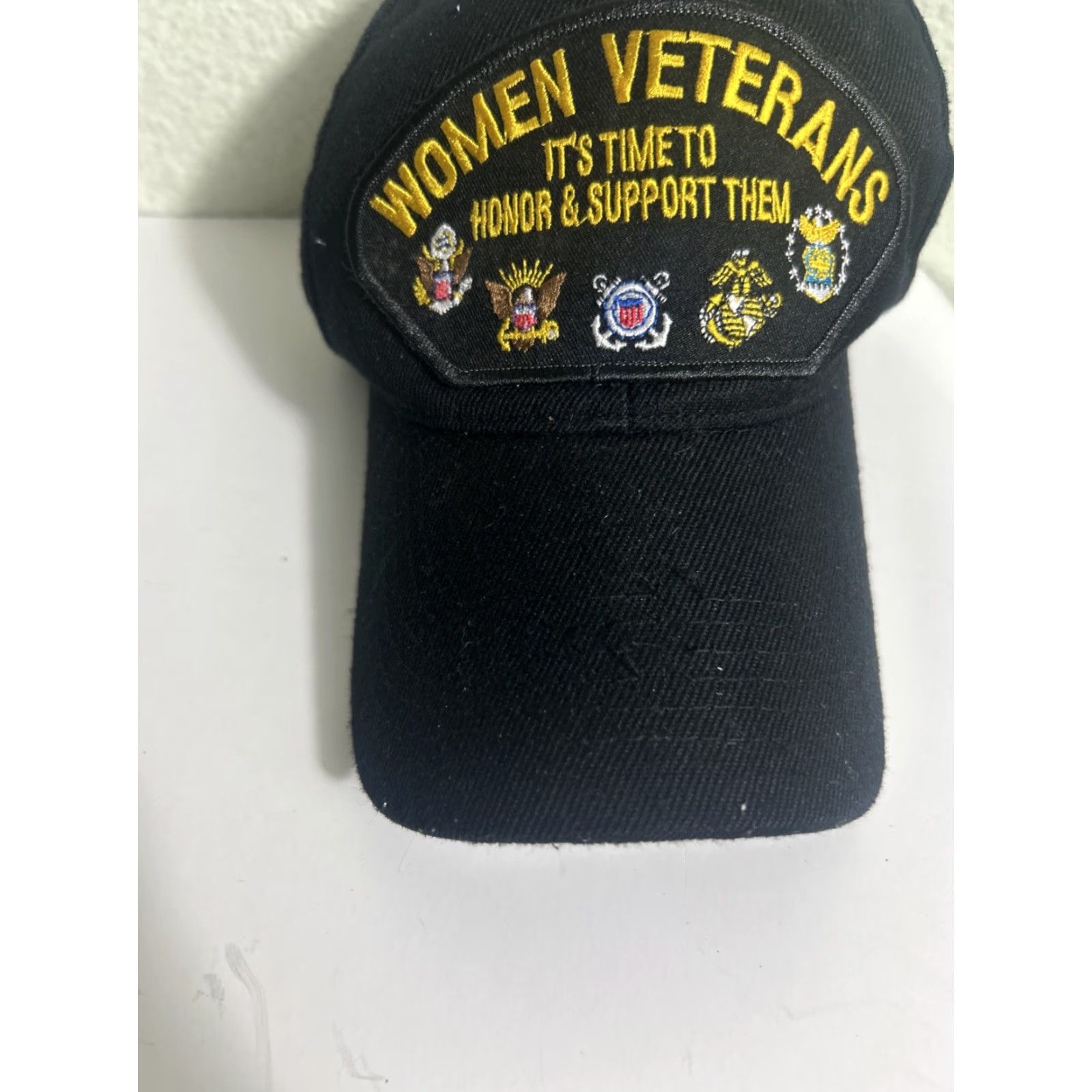 Vintage Women Veterans Hat Strapback Black Honor And Support Them Size ONE SIZE - 2 Thumbnail