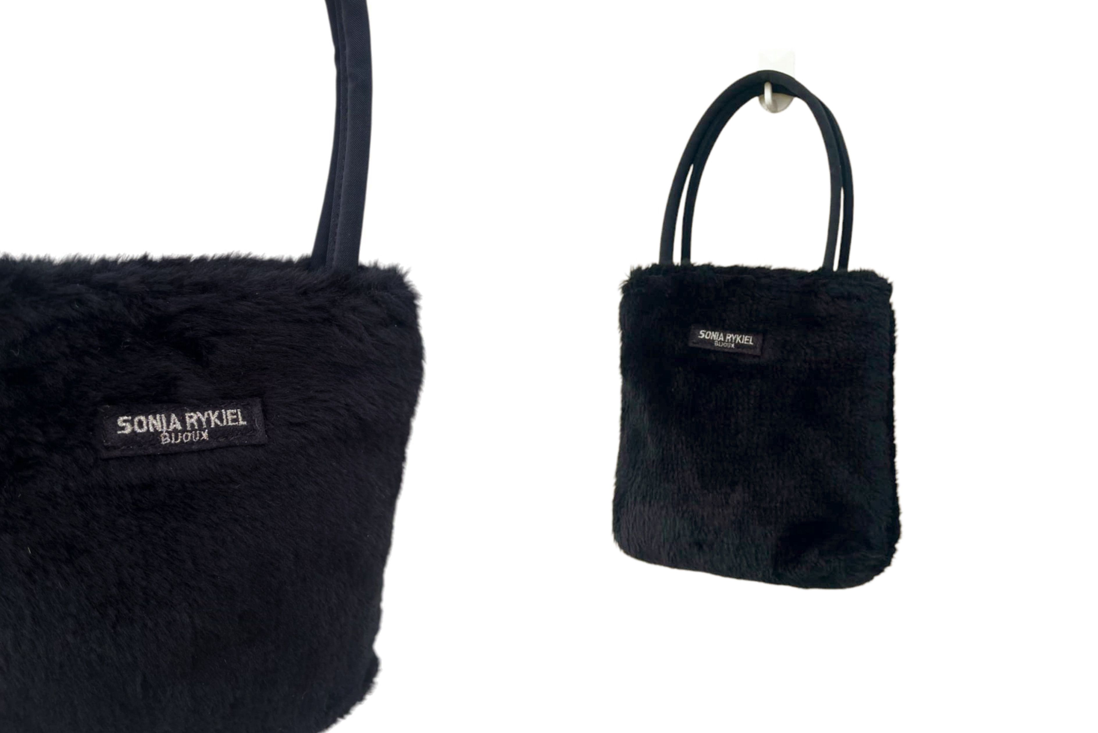 Sonia Rykiel SONIA RYKIEL Bijoux Plain Black Faux Fur Mini Top handle bag Size ONE SIZE - 7 Thumbnail