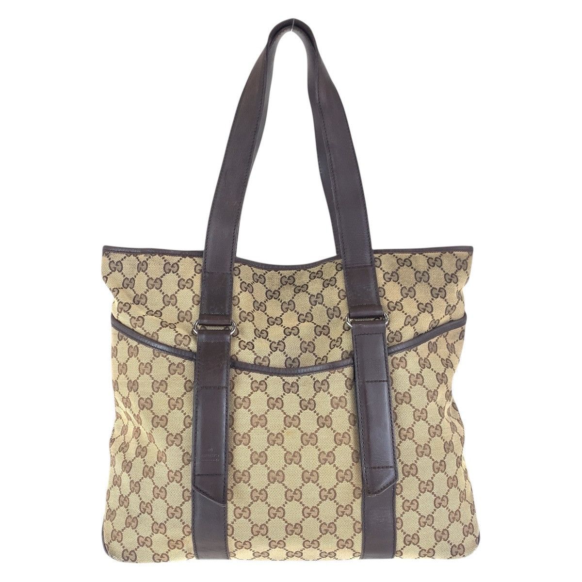 Gucci Gucci GG Canvas/leather 2Way Tote Bag 145971 Canvas Shoulder Bag 145971 in Beige, Women's