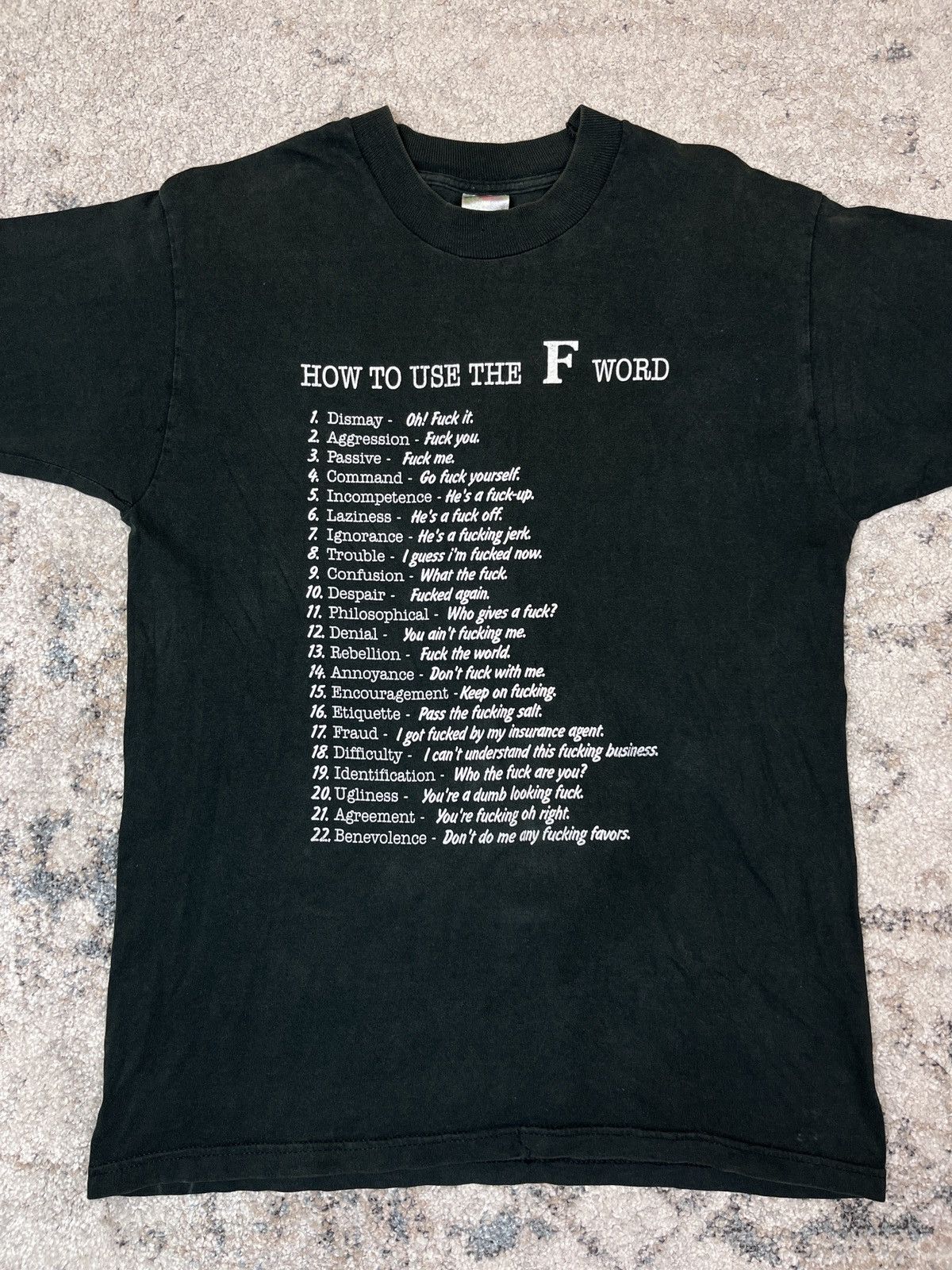 Vintage 1990s HOW TO USE F WORD - RARE FADED VINTAGE TEE - 855 Size US M / EU 48-50 / 2 - 2 Thumbnail