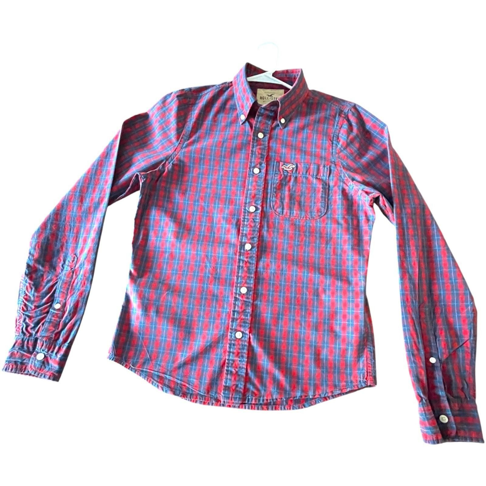 Hollister Hollister Men’s M Button Down Shirt Red Blue Check LS Size US M / EU 48-50 / 2 - 1 Thumbnail