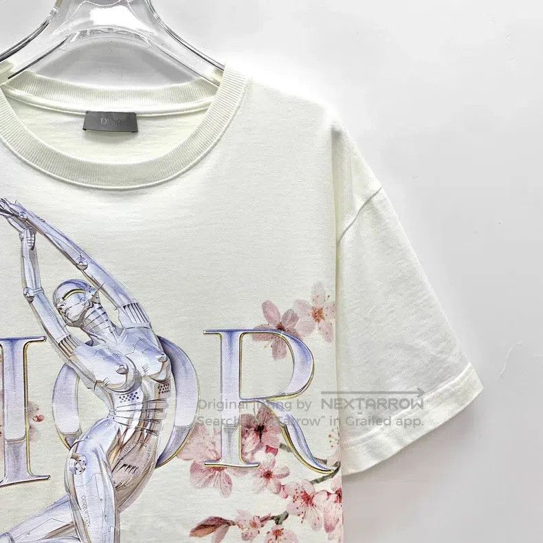 Dior Dior White floral print cotton round-neck short-sleeved T- Size US L / EU 52-54 / 3 - 3 Thumbnail