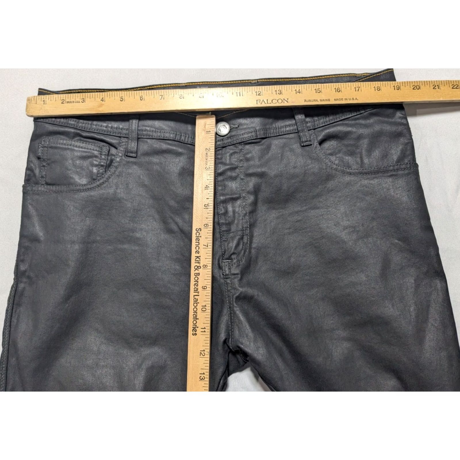 SAS REAX 610 Jeans - Men 38X32 Protective Denim SAS TEC Motorcycle Black EUC Slim Straight 5-Pocket Lined Cotton Spandex Rotary Zipper Pocket Mens Size US 38 / EU 54 - 5 Thumbnail