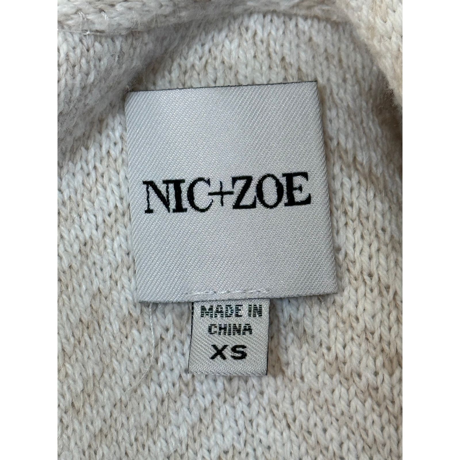 NIC+ZOE Nic+Zoe Cardigan Women X Small Beige Striped Open Preppy Size XS / US 0-2 / IT 36-38 - 6 Thumbnail