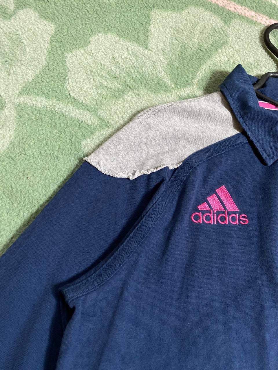 Adidas × Vintage Vintage Adidas 00s Box Big Logo Navy Crewneck Sweatshirt Size US XXL / EU 58 / 5 - 15 Thumbnail