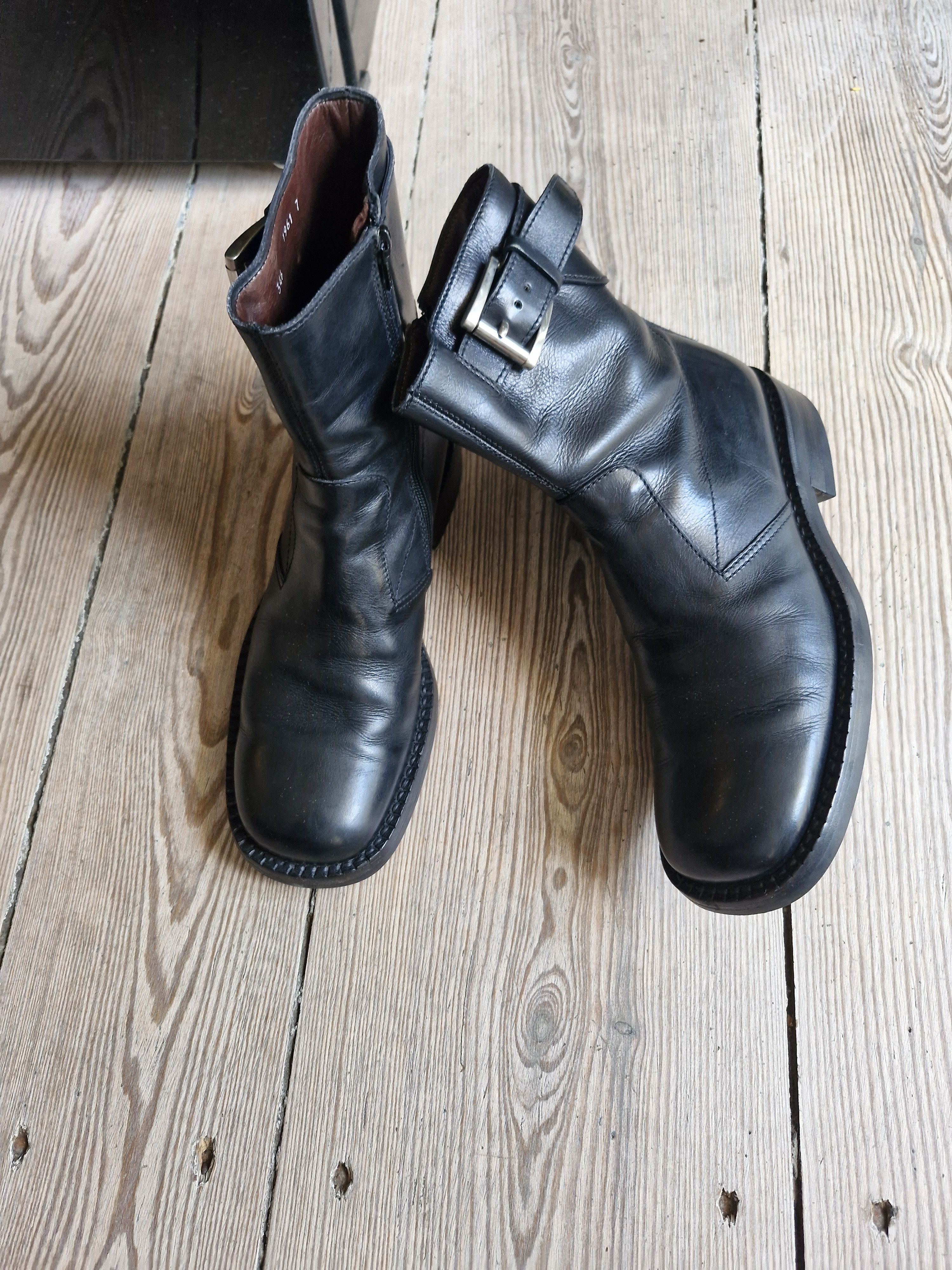 Vintage archive late 90s Prada square-toe side-zip boots
