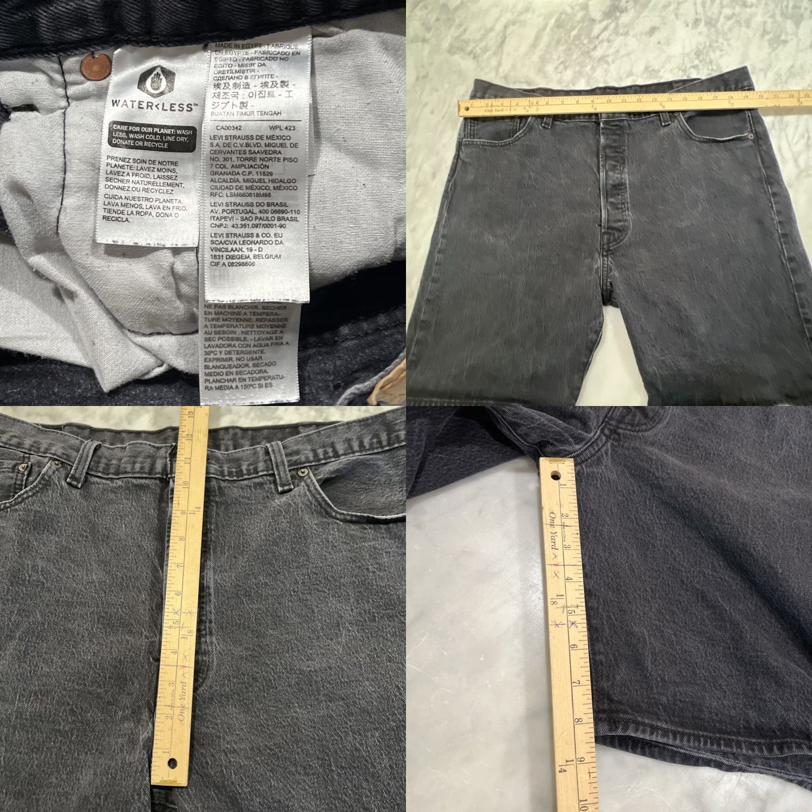 Levi's Levi's 501 Shorts Mens 42 Denim Black Button Fly Inseam 8-9 in 90s Chino American Outdoor Casual Size US 42 / EU 58 - 8 Thumbnail