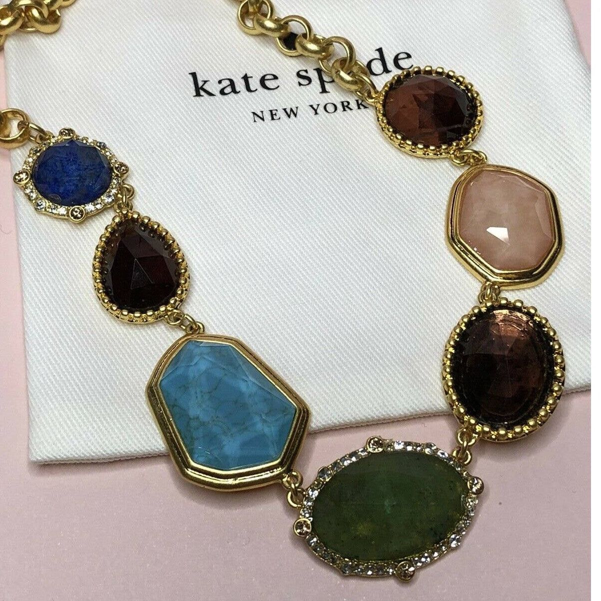 Kate Spade Kate Spade Gold Multi Color Stone Statement Necklace $148 Size ONE SIZE - 7 Thumbnail