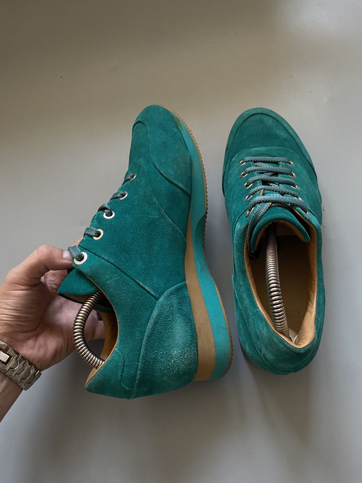 Max Mara Max Mara suede shoes green sneakers Size US 9 / IT 39 - 5 Thumbnail