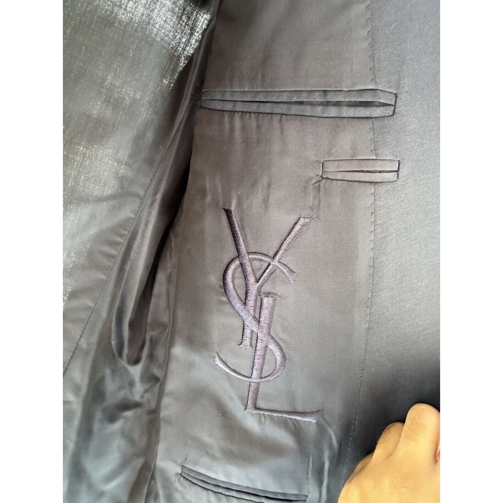 Tom Ford Tom Ford Era YSL Yves Saint Laurent Gauche Navy Blazer 52/42 Size 42R - 5 Thumbnail