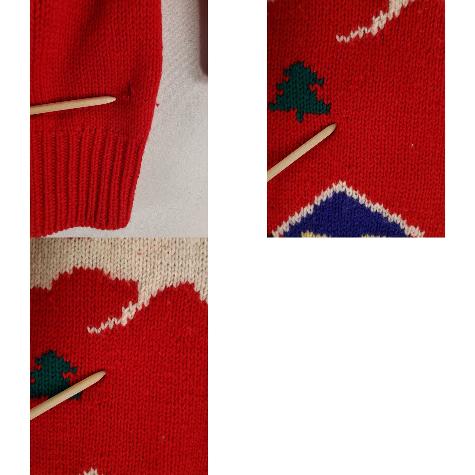 Vintage VINTAGE Deans of Scotland Sweater Pullover 100% Wool Red Mens M Patterned Houses Trees Size US M / EU 48-50 / 2 - 8 Thumbnail