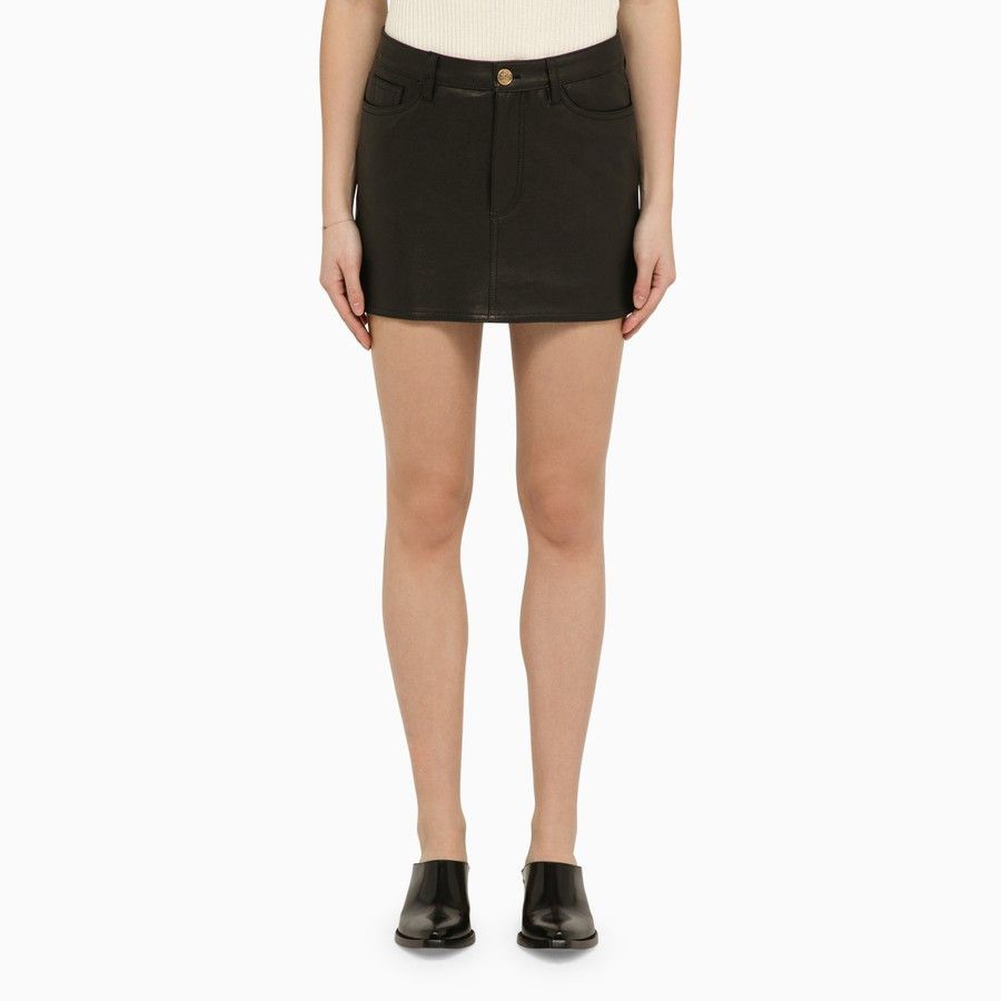 Etro o1d2blof0824 Leather Mini Skirt in Black Size 27" / US 4 / IT 40 - 1 Thumbnail