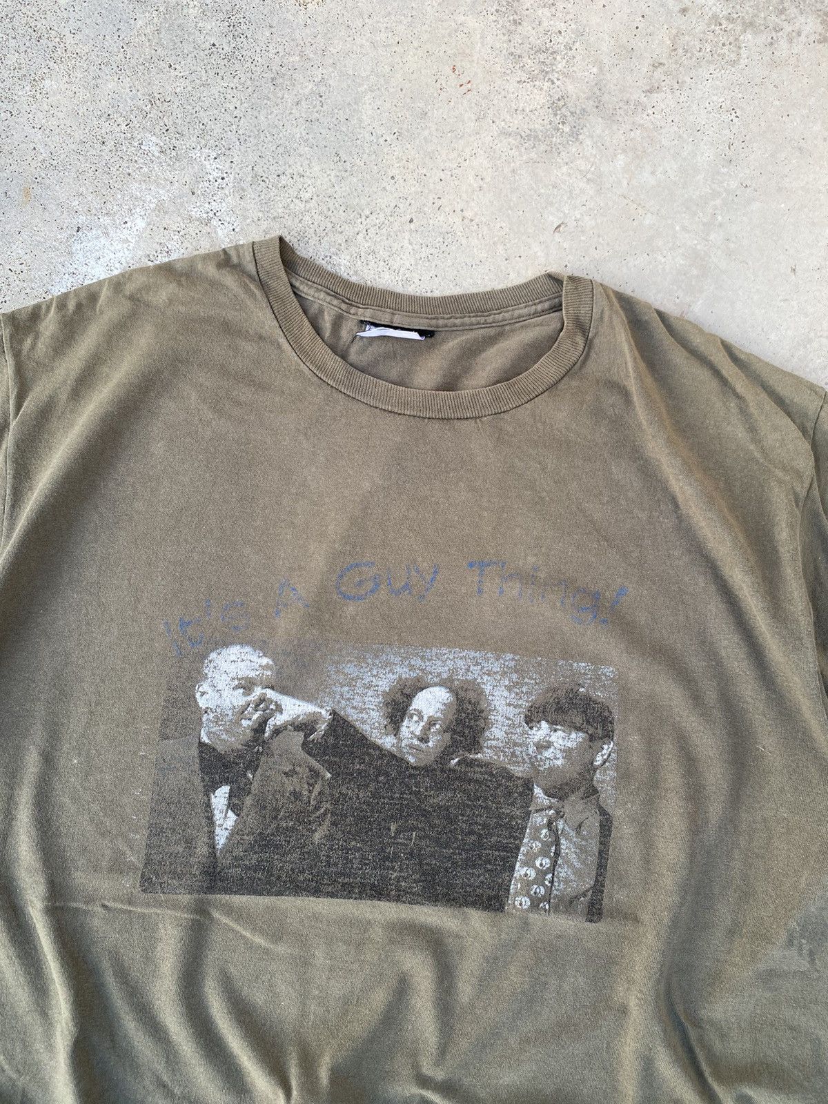 Vintage Vintage 90s The Three Stooges Faded Olive Green Size US L / EU 52-54 / 3 - 2 Thumbnail