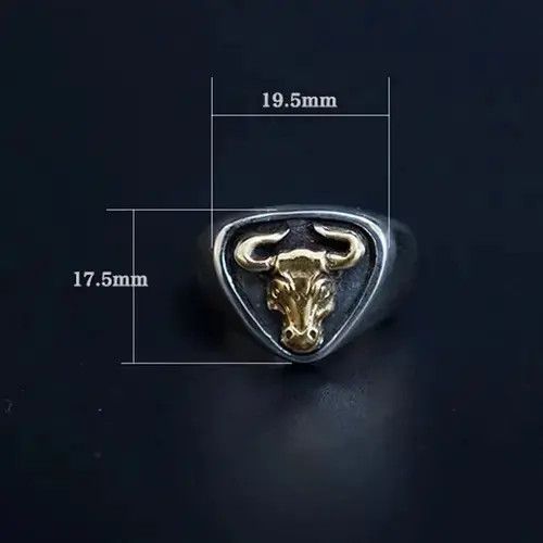 Vintage Retro Personality Bull Pattern Ring Open Size Size ONE SIZE - 3 Thumbnail