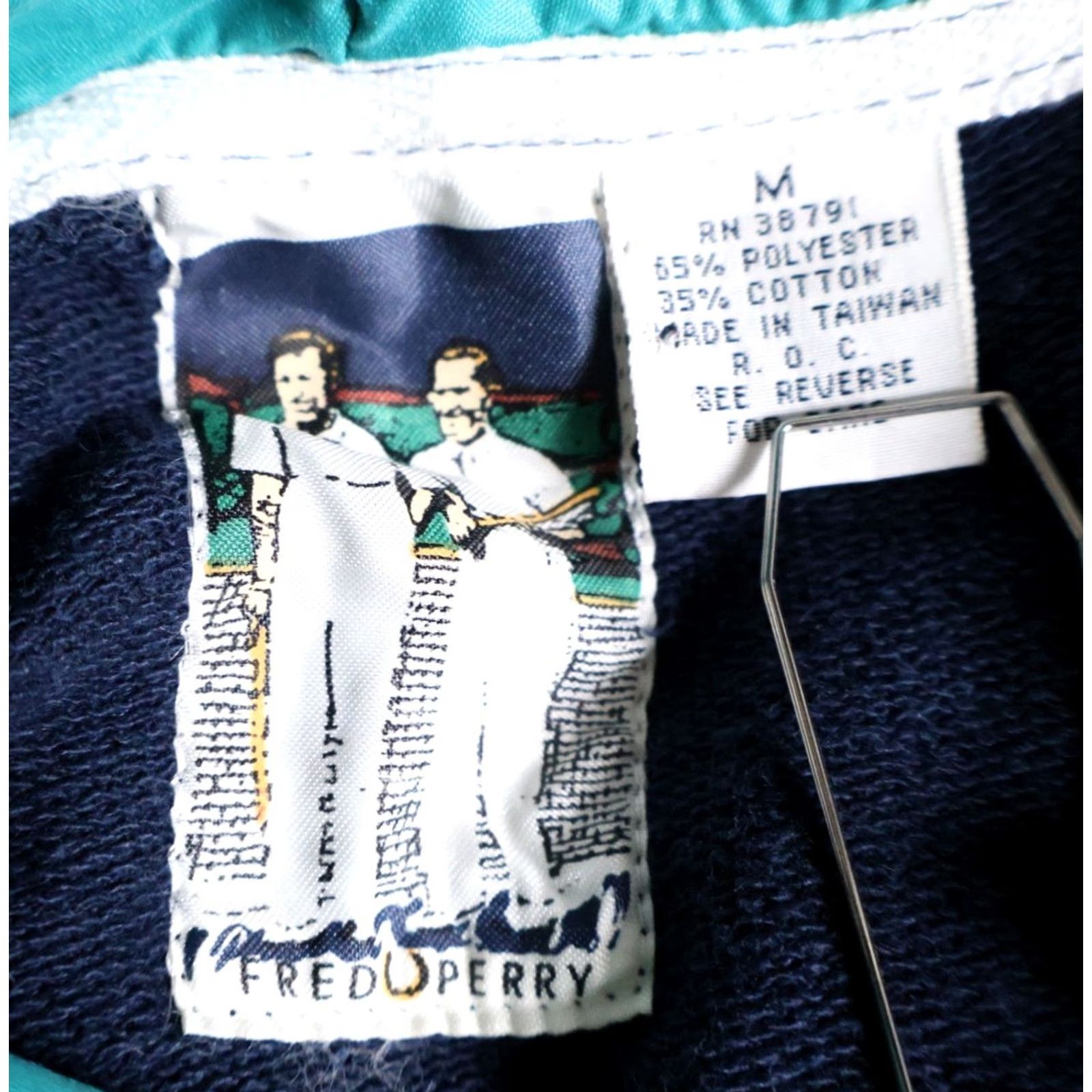 Fred Perry Fred Perry Hoodie Men's Medium Dark Blue Drawstring Sweatshirt Lined Hood Size US M / EU 48-50 / 2 - 3 Thumbnail