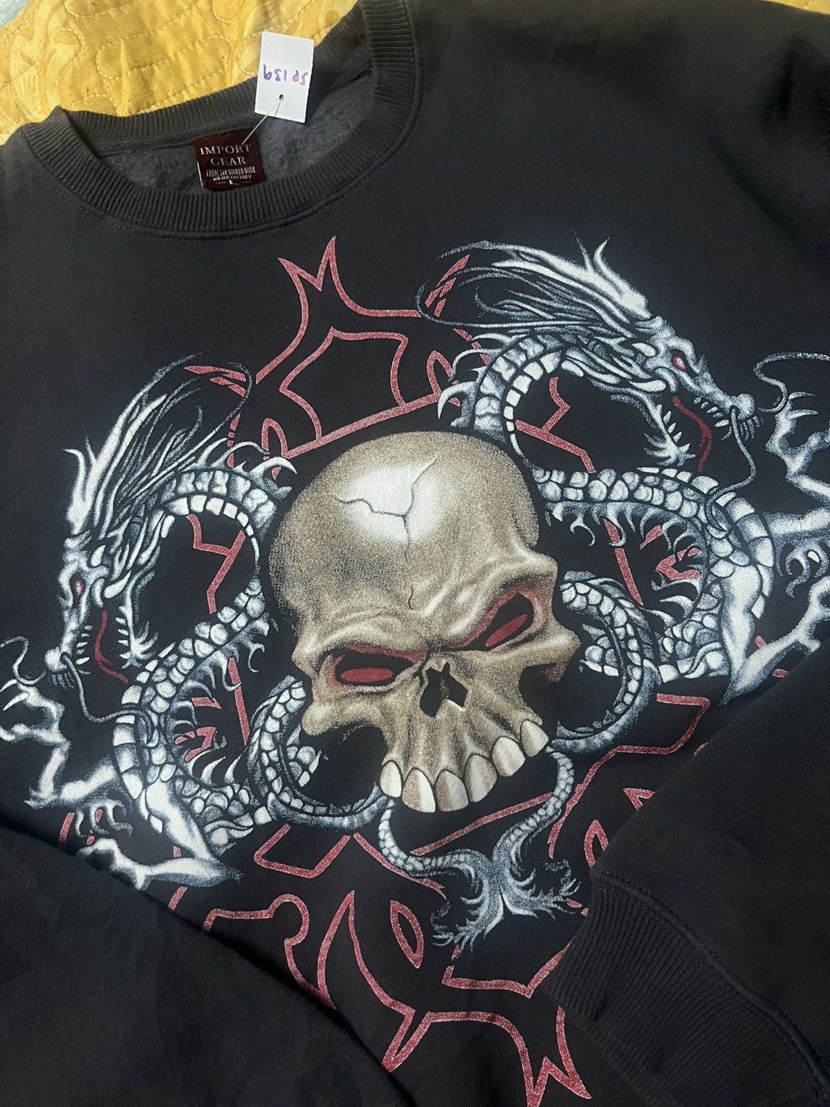 Vintage Import Gear Skull & Dragon Motif Sweatshirt Size US M / EU 48-50 / 2 - 2 Thumbnail