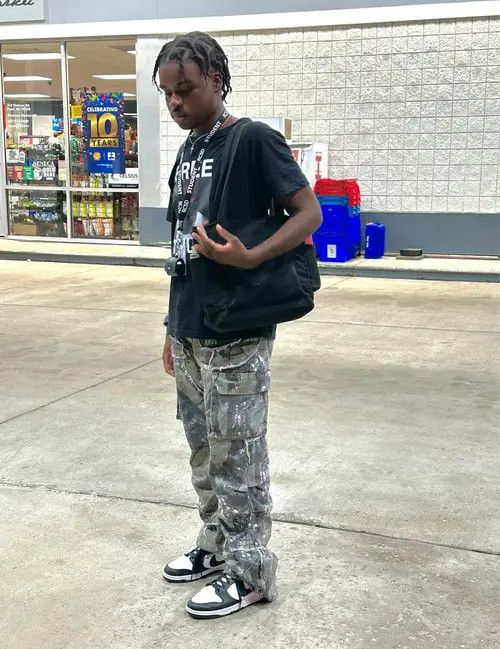 Designer × Japanese Brand Camouflage Baggy Jeans Cargo Size US 32 / EU 48 - 3 Thumbnail