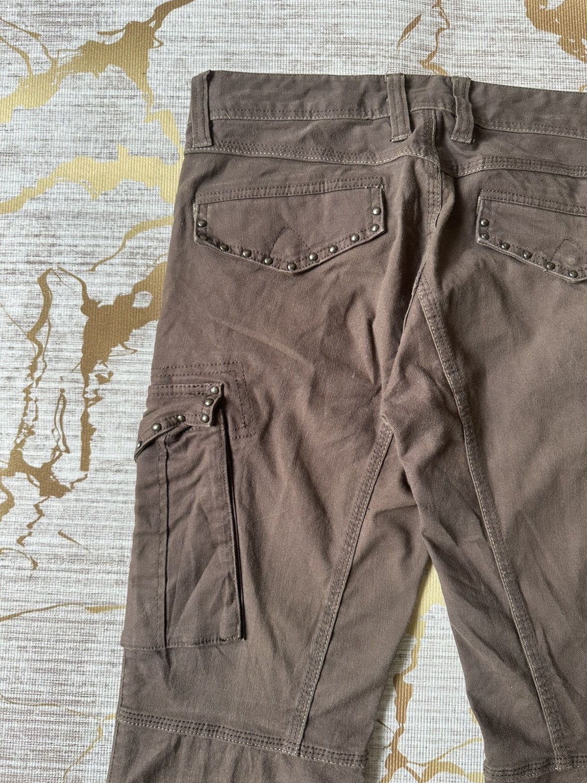 Japanese Brand FLARE Nicole Club For Men NCFM Studded Pocket Cargo Pant Size US 33 - 13 Thumbnail