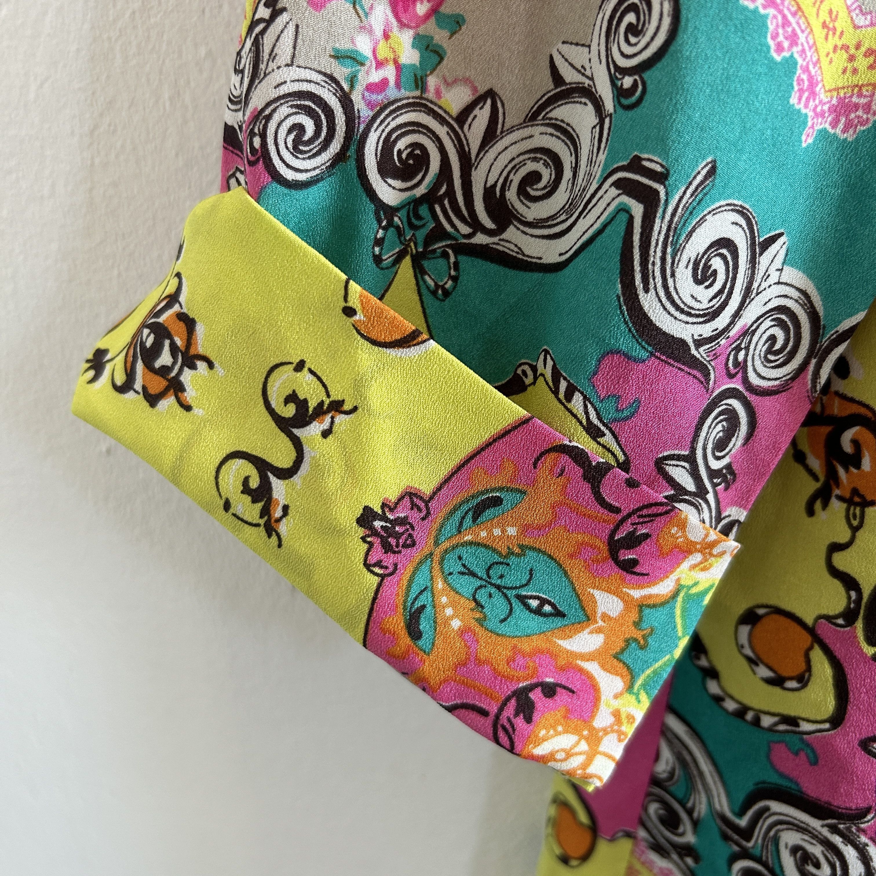 Vintage Y2K Baroque Print Shirt Dress Size L / US 10 / IT 46 - 14 Thumbnail