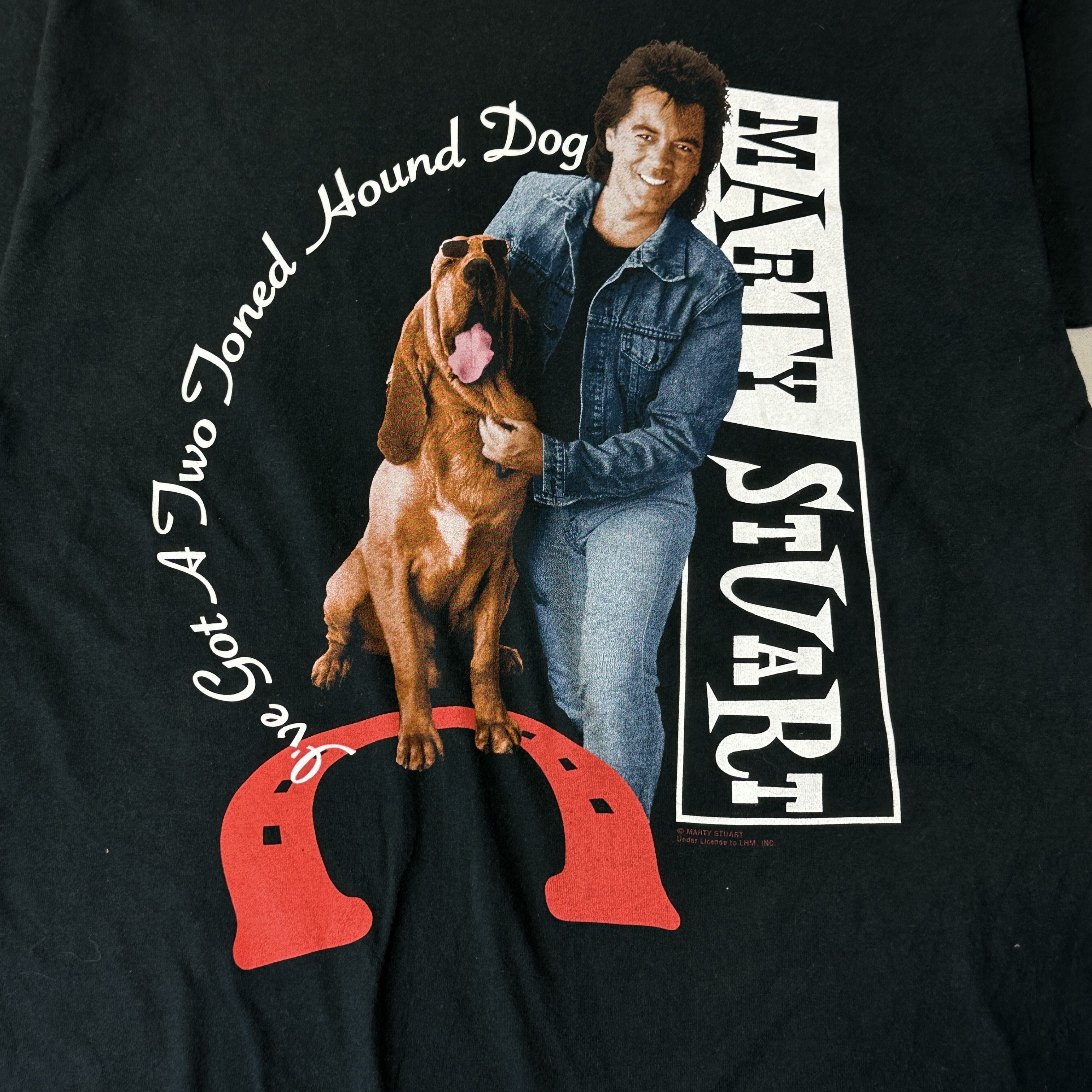 Fruit Of The Loom Vintage Marty Stuart Graphic Hound Dog Country Music T-Shirt Size XL Size US XL / EU 56 / 4 - 2 Thumbnail