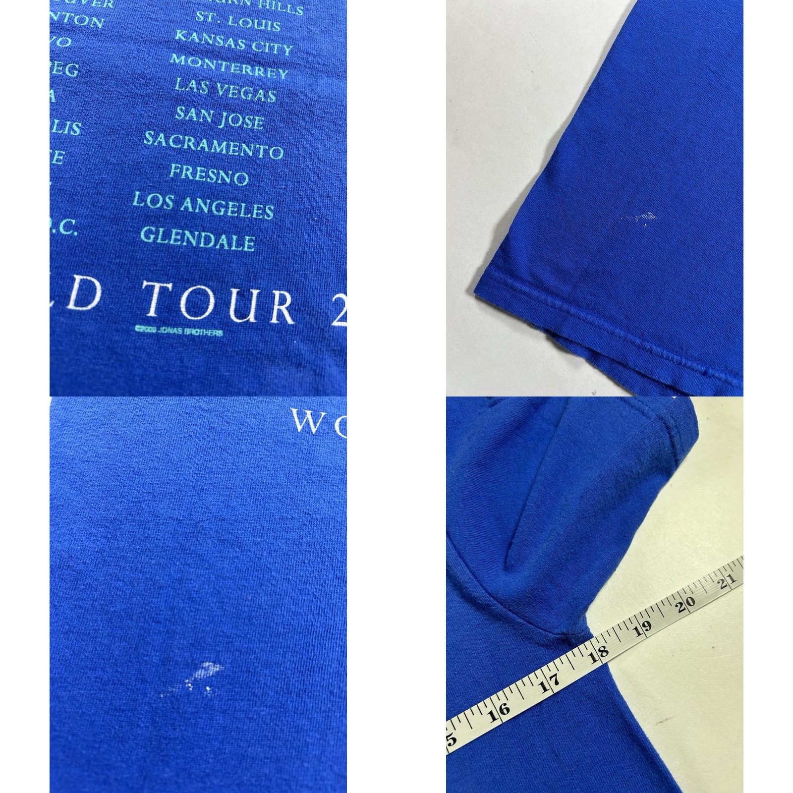Anvil VINTAGE Jonas Brothers World Tour 2009 Shirt Size Small Blue Concert Band Tee Size US S / EU 44-46 / 1 - 10 Thumbnail