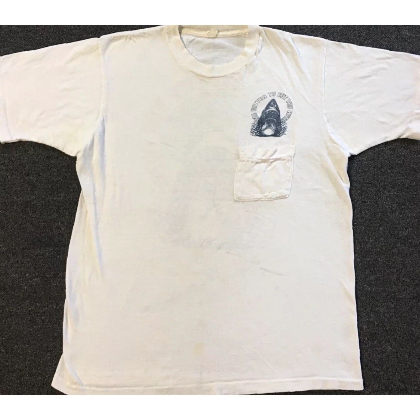 Vintage Vtg 70s Shark Better To Eat You Faded Shirt S Art Funny Animal Beach Surf Grunge Size US S / EU 44-46 / 1 - 2 Thumbnail