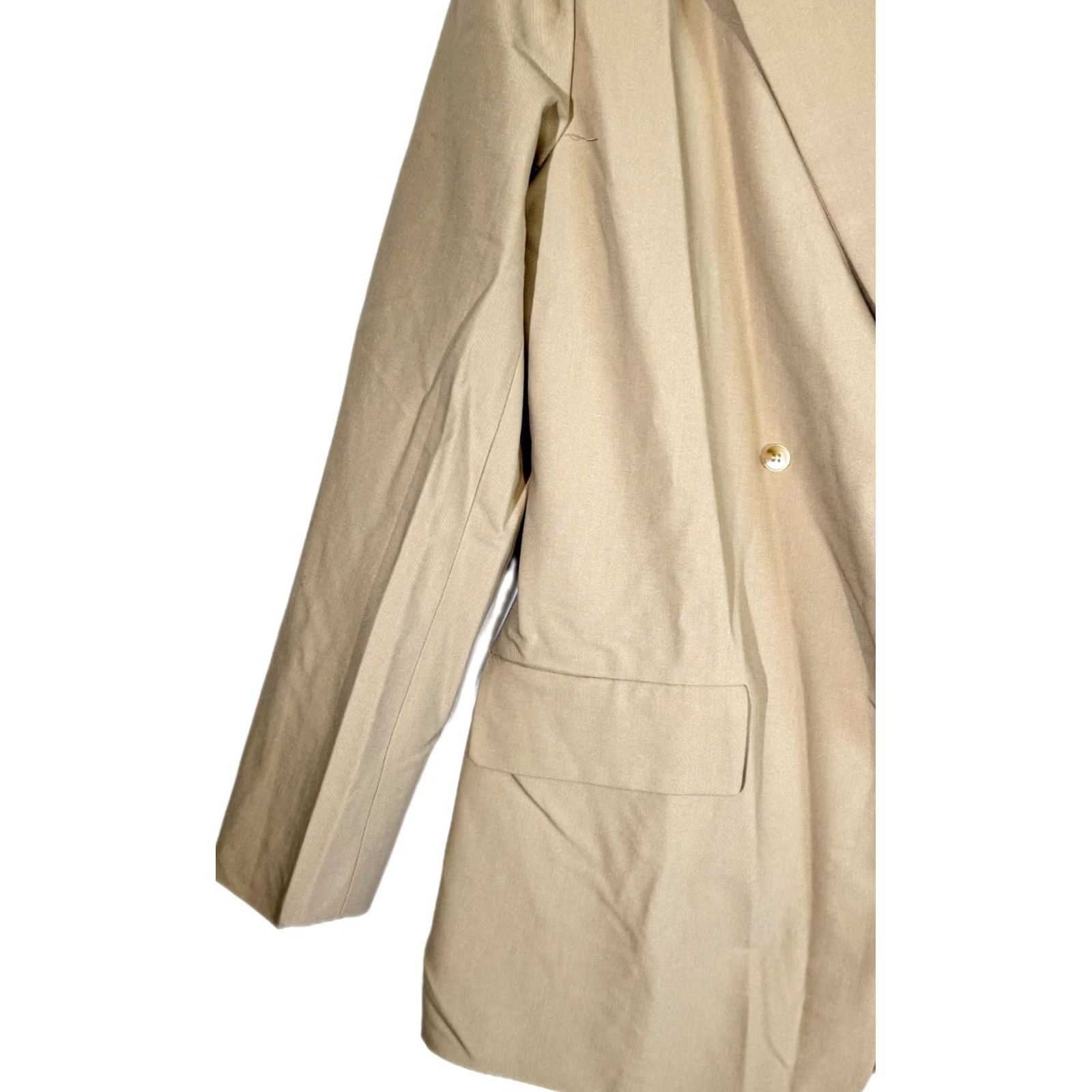 Cider Cider Blazer Jacket Women’s Beige Polyester Tweed Notch Lapel S Jacket Short Sleeve, Machine Wash, Regular Fit, Winter Fall Spring Size S / US 4 / IT 40 - 4 Thumbnail