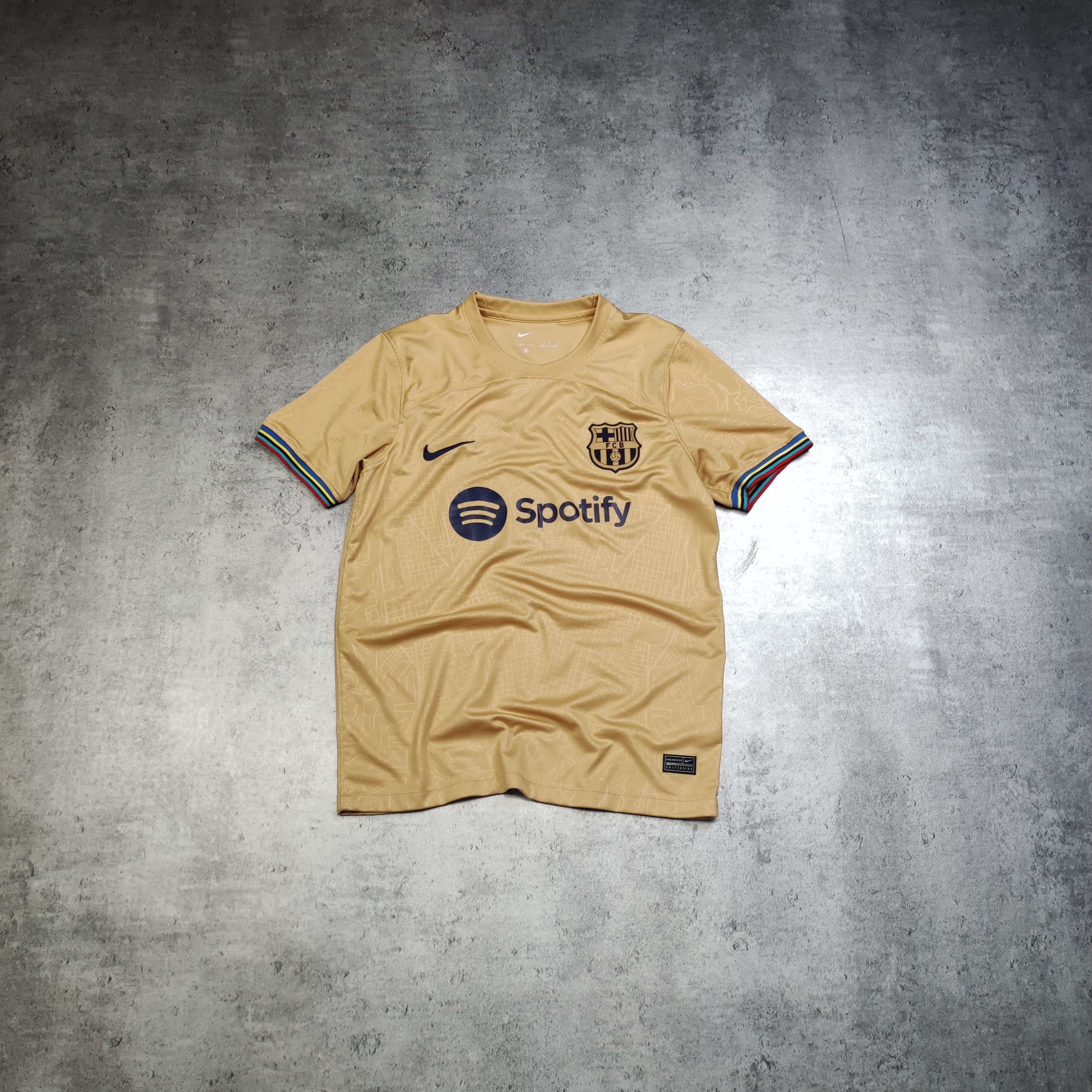 RARE FC Barcelona Away 2022 Gold Spotify Football Jersey