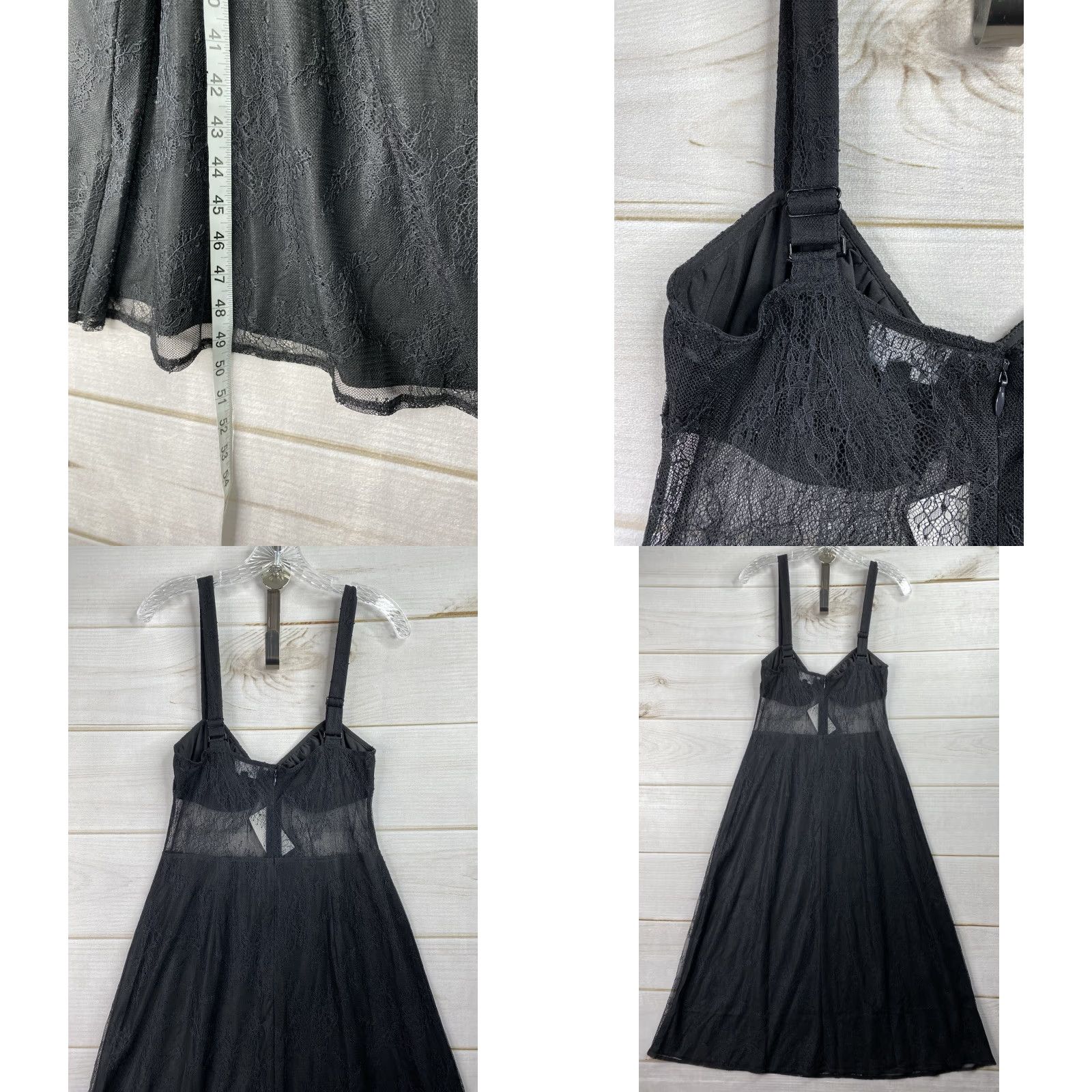 Vintage DaniellE Bernstein Lace Dress L Black Sleeveless Midi V-Neck NWT Womens Size L / US 10 / IT 46 - 8 Thumbnail