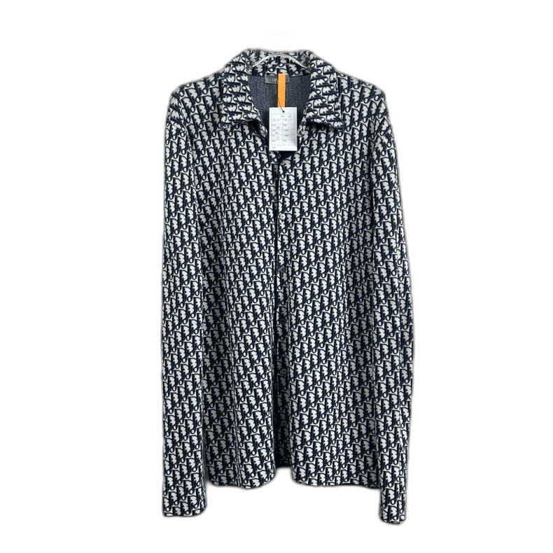 Dior Dior Navy Blue Printed Cotton Shirt Size US M / EU 48-50 / 2 - 1 Thumbnail
