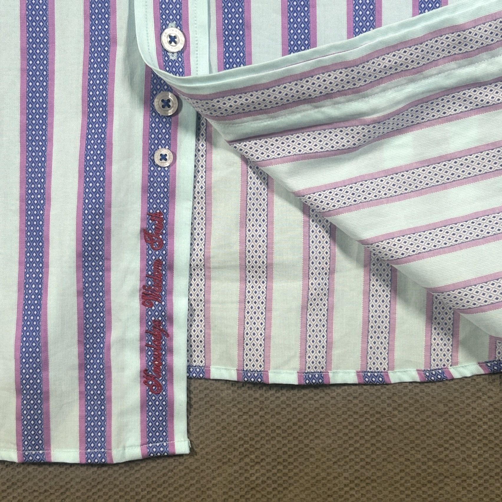 Robert Graham Robert Graham Button-Up Shirt Striped Multicolor Long Sleeve XLT Mens Size US XL / EU 56 / 4 - 2 Thumbnail