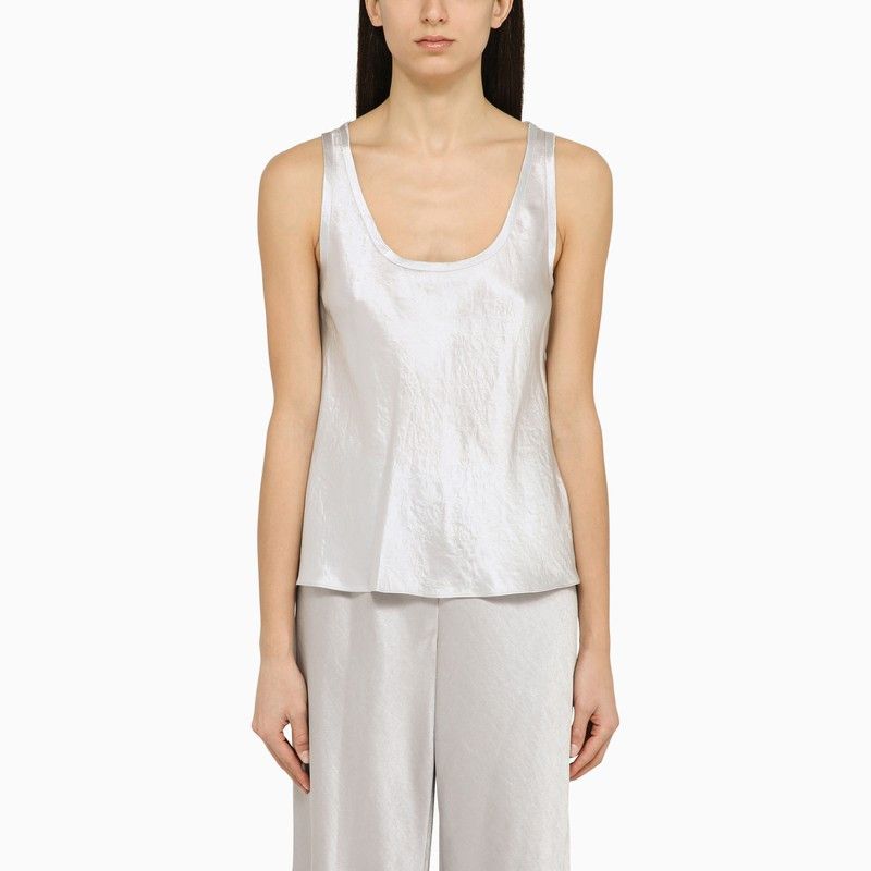 image of Vince Pearl Grey Acetate Tank Top in Metal, Women's (Size Small)