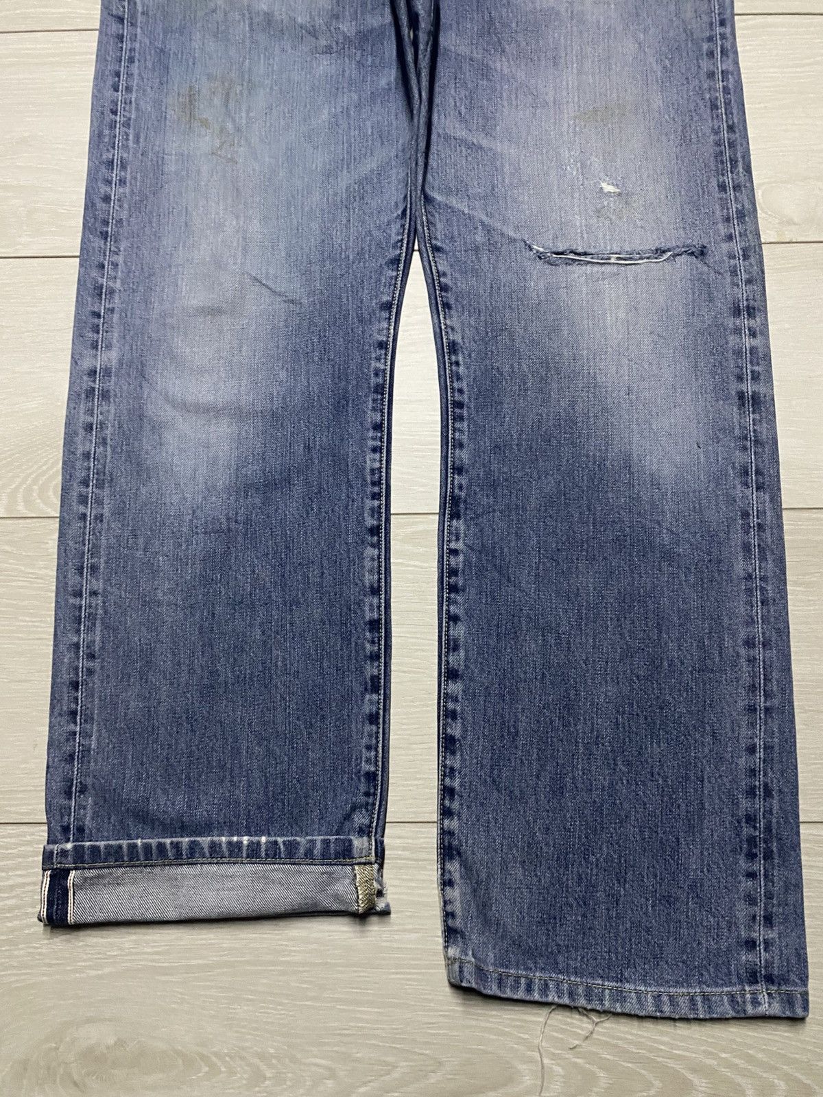 Japanese Brand Vintage japanese Uniqlo Blue Wash Grunge Selvedge Jeans Size US 34 / EU 50 - 5 Thumbnail