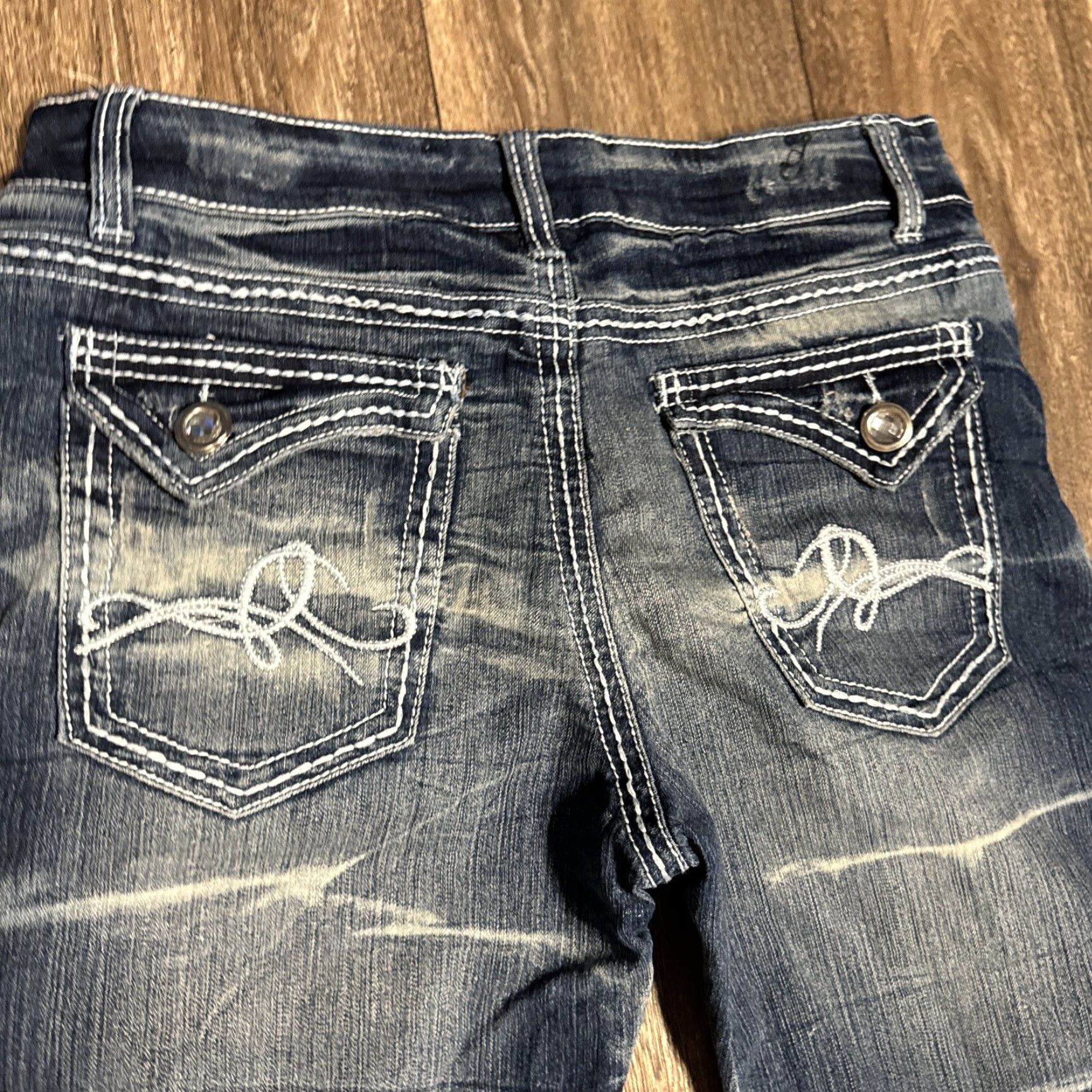 Denime VINTAGE Y2K Jeans Flared Hip Hop Denim Striped 7 30x32 Women Size 28" / US 6 / IT 42 - 2 Thumbnail