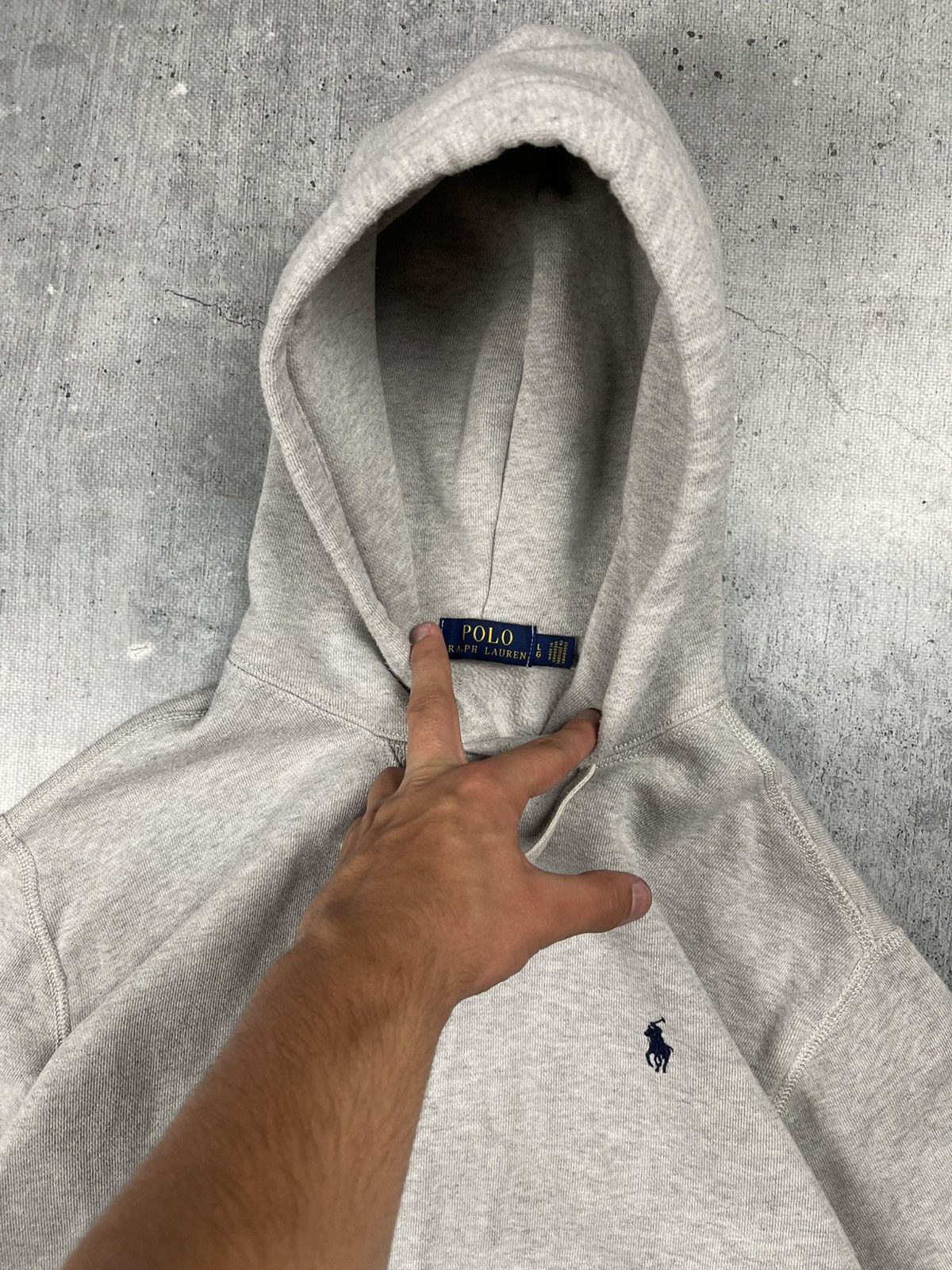 Polo Ralph Lauren VINTAGE Polo Ralph Lauren Hoodie L Gray Fleece Hooded Size US L / EU 52-54 / 3 - 4 Thumbnail