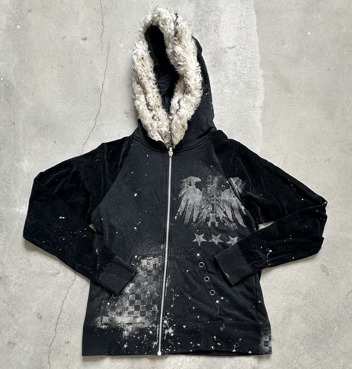 Japanese Brand × Mostly Heard Rarely Seen VINTAGE D.O.A HN+DIE ARTISAN PUNK MINK FUR HOODIE SWEATER Size US M / EU 48-50 / 2 - 1 Thumbnail