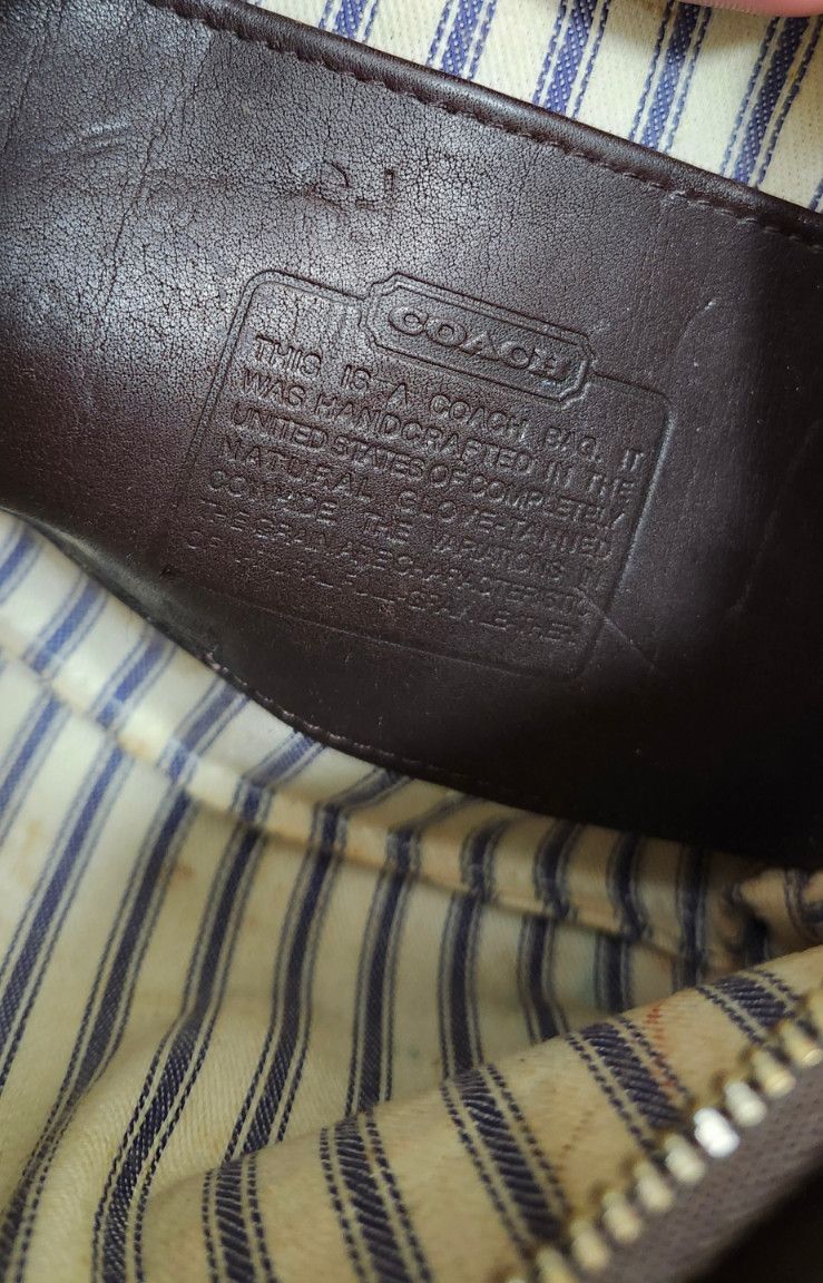 Coach Vintage Coach Leather Cosmetic Pouch Brown Zip Clutch Size ONE SIZE - 8 Thumbnail