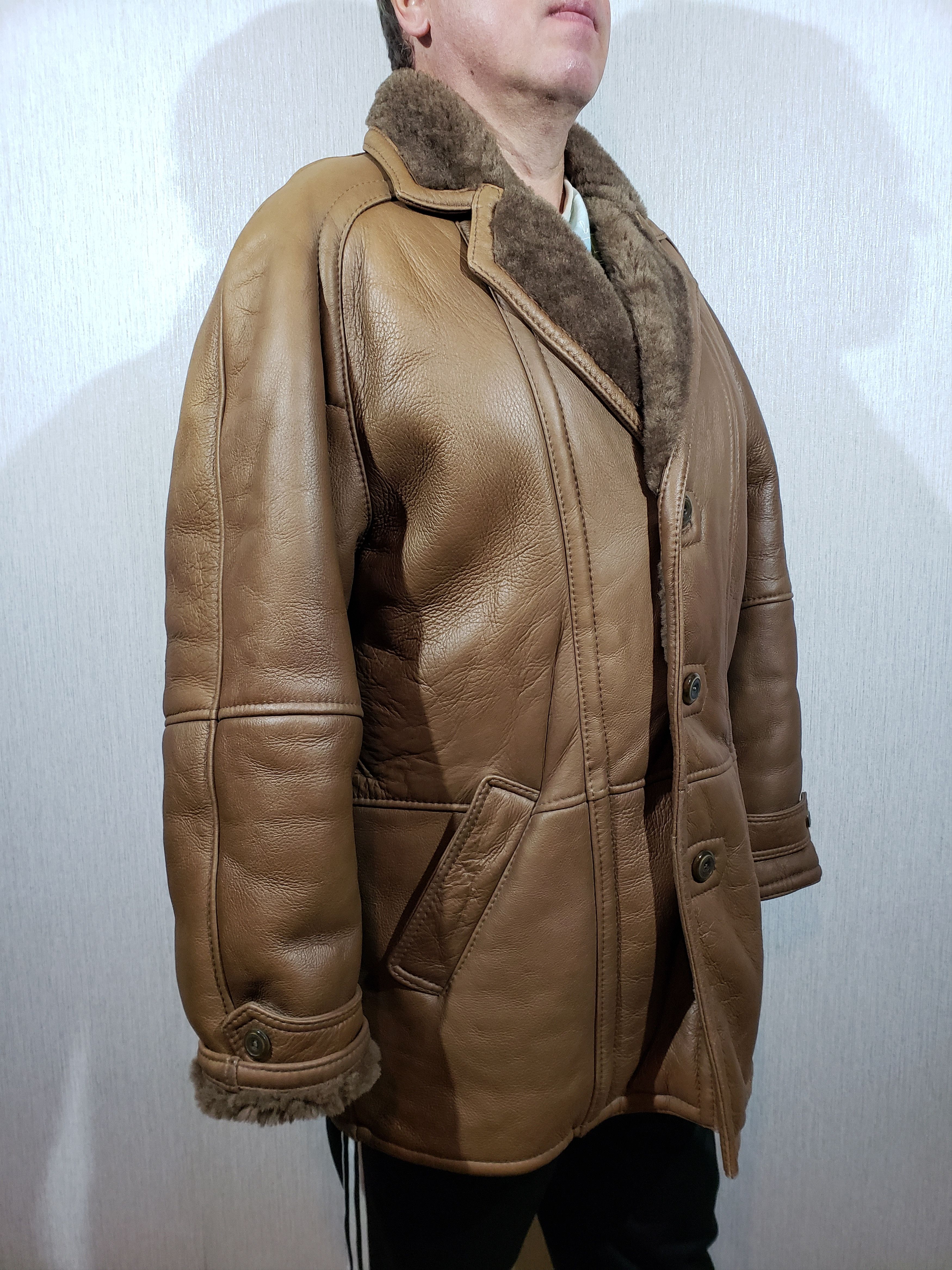 Other Brown men's sheepskin coat. Size US L / EU 52-54 / 3 - 2 Thumbnail
