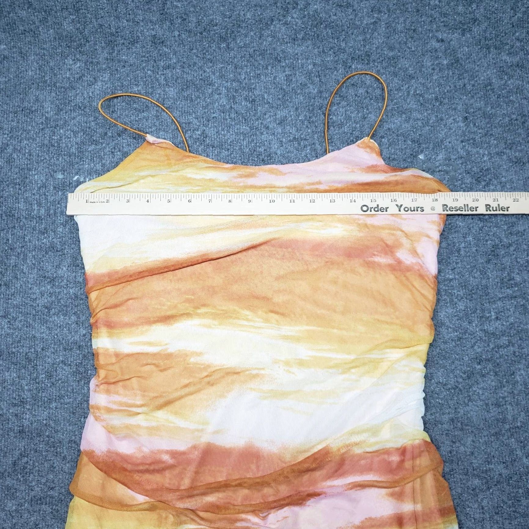 Vintage Rue21 Bodycon Dress Womens Plus 2XOrange Sunset Stretch Ruched Knee Length New Size XXL / US 16-18 / IT 52-54 - 5 Thumbnail