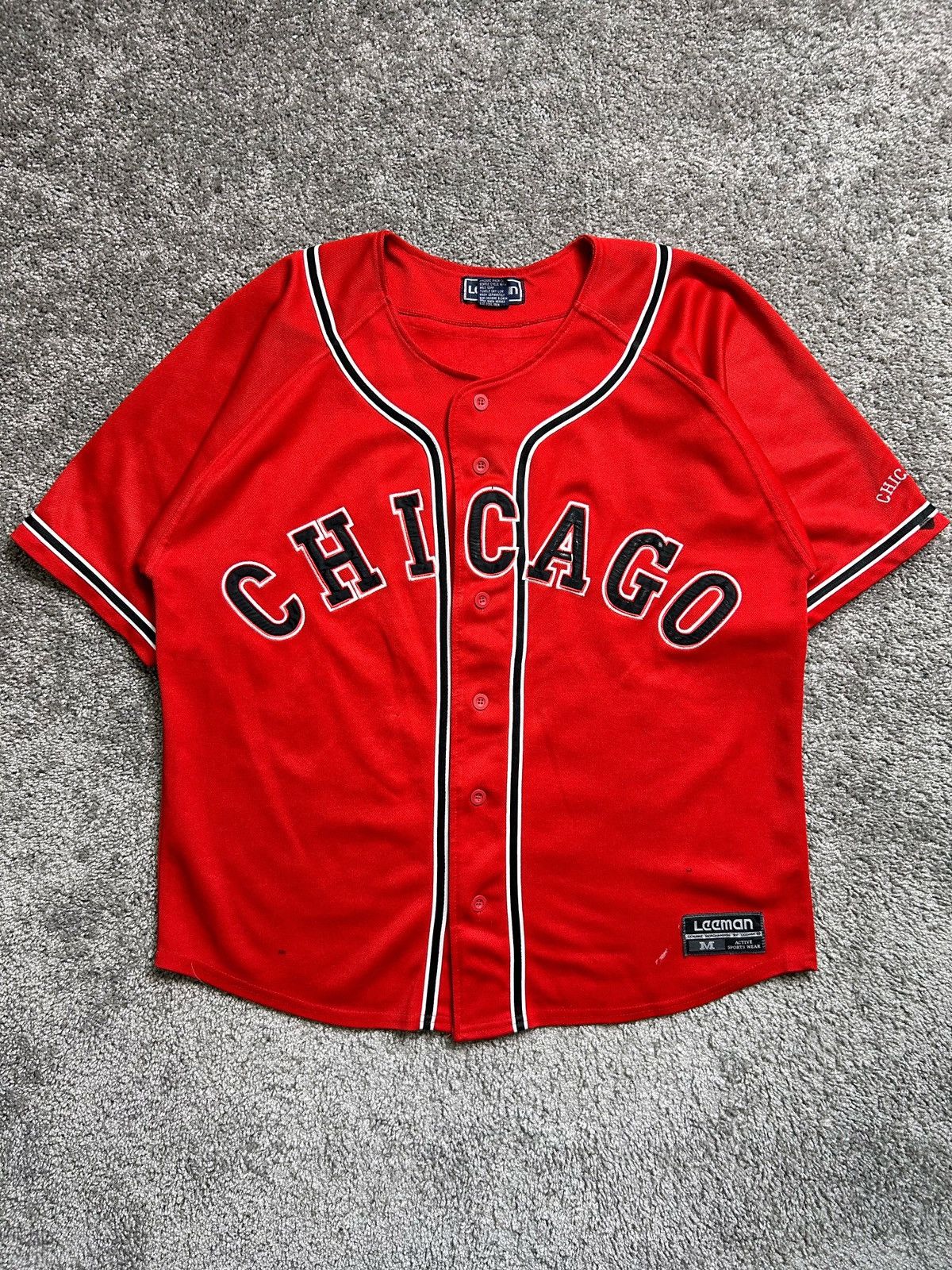 Vintage Vintage 80s Leeman Chicago Baseball Jersey Size US L / EU 52-54 / 3 - 1 Thumbnail