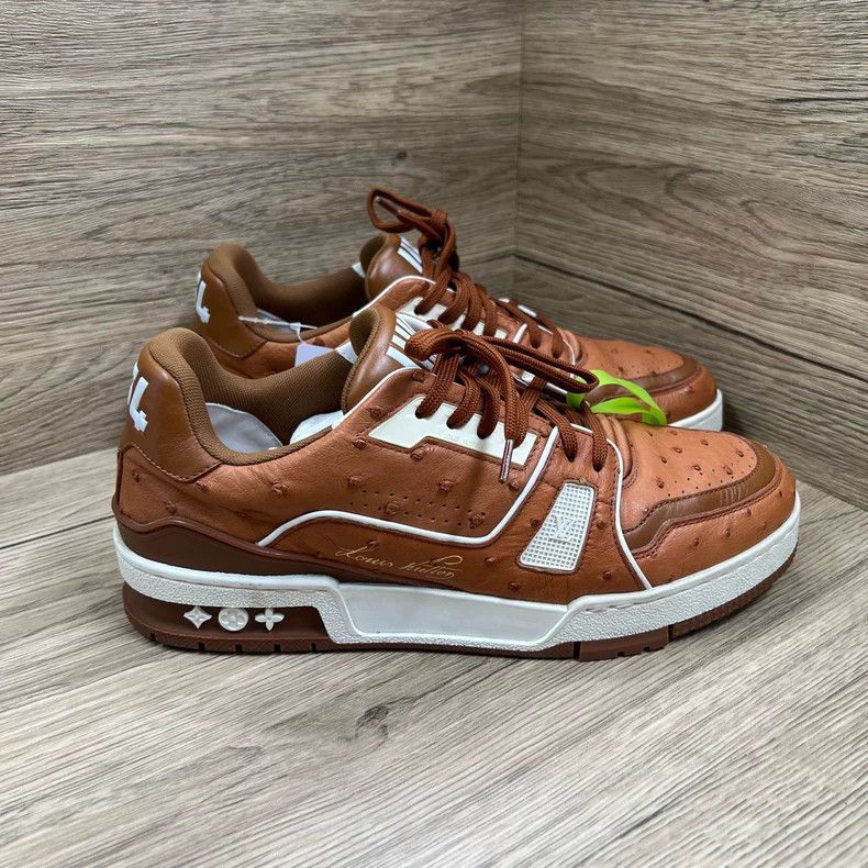 Louis Vuitton Louis Vuitton Trainer Brown Ostrich Board Shoes Size US 7 / EU 40 - 2 Thumbnail