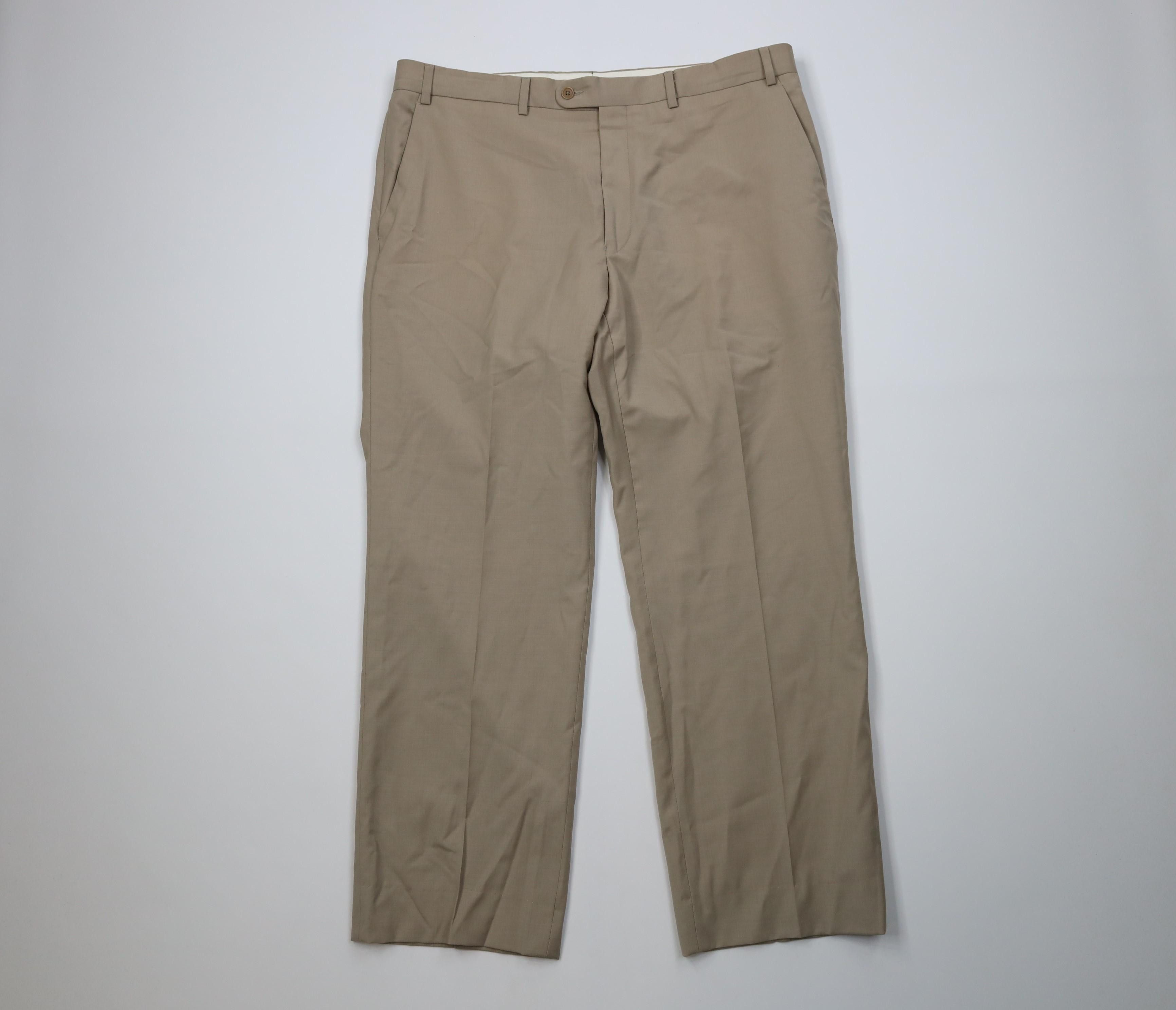 John Varvatos John Varvatos USA Wool Blend Knit Wide Leg Chino Pants Beige Size US 38 / EU 54 - 1 Thumbnail
