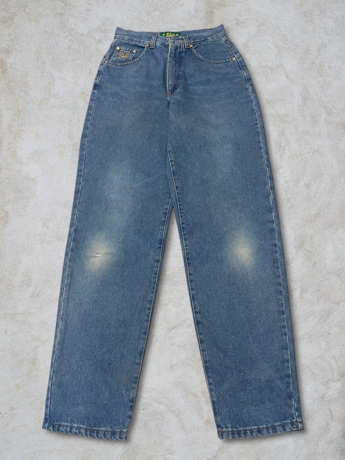 MCM MCM Embroidery Logo High Waist Gold Plate Button Blue Jeans Size 28" / US 6 / IT 42 - 2 Thumbnail