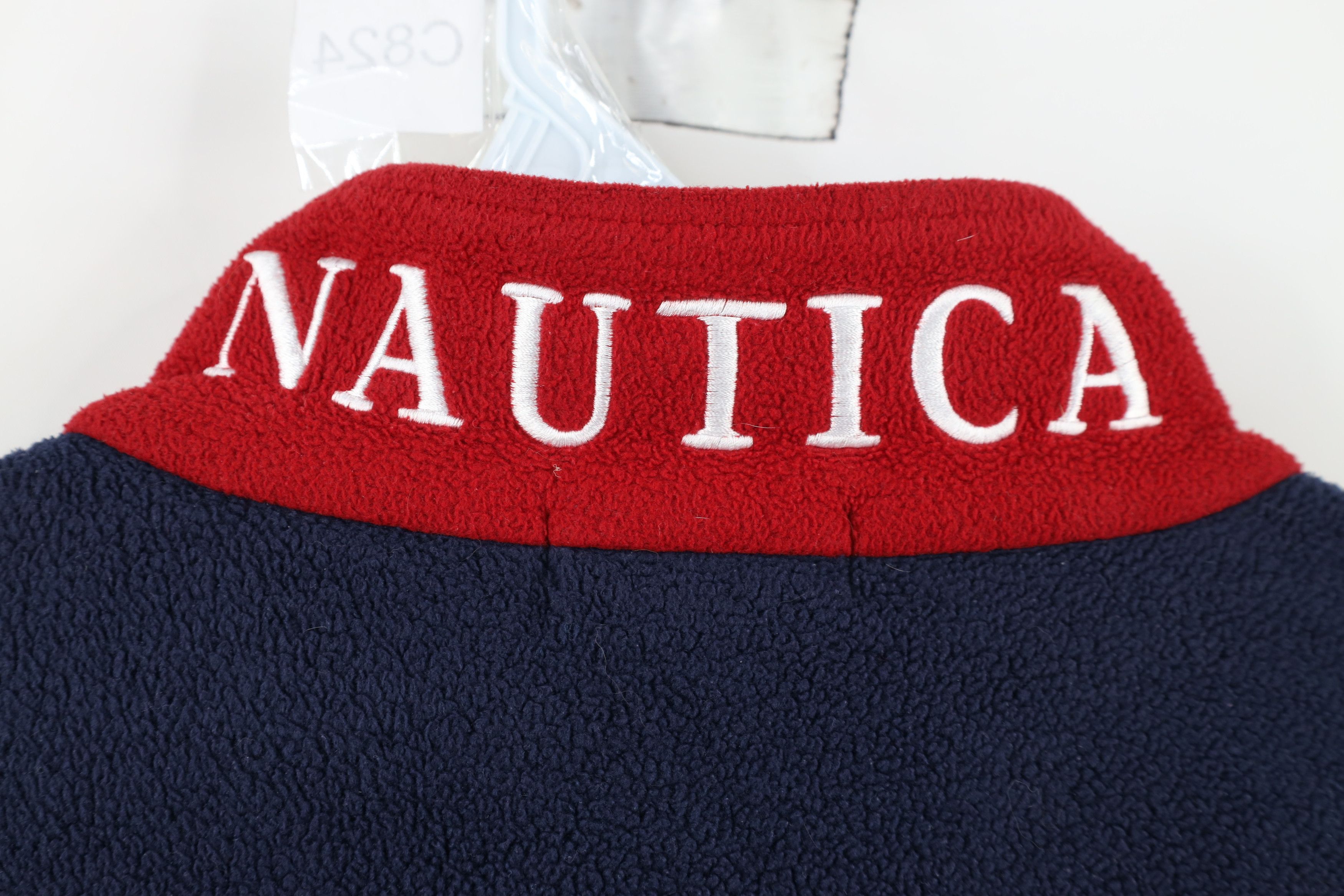 Nautica × Vintage Vintage 90s Nautica Spell Half Zip Fleece Sweater Blue USA Size US XL / EU 56 / 4 - 11 Thumbnail